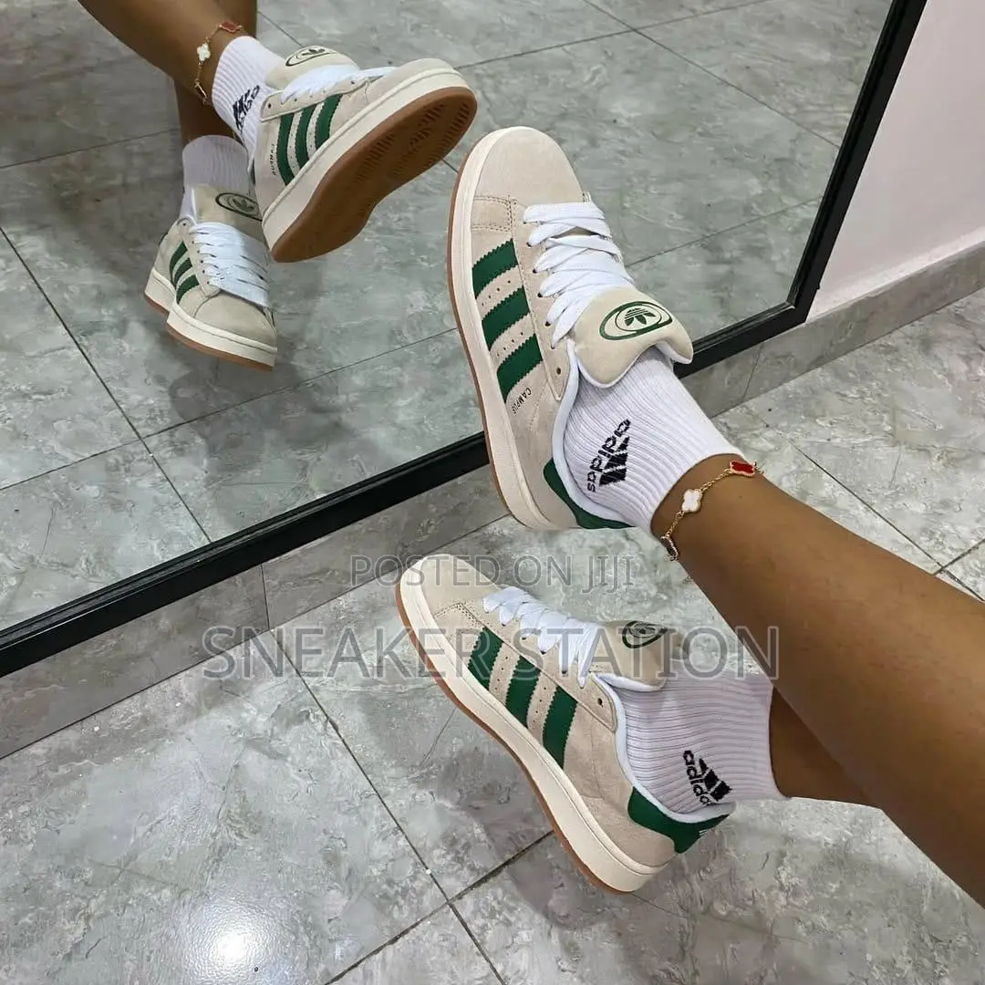 Adidas Campus Crystal White/Dark Green