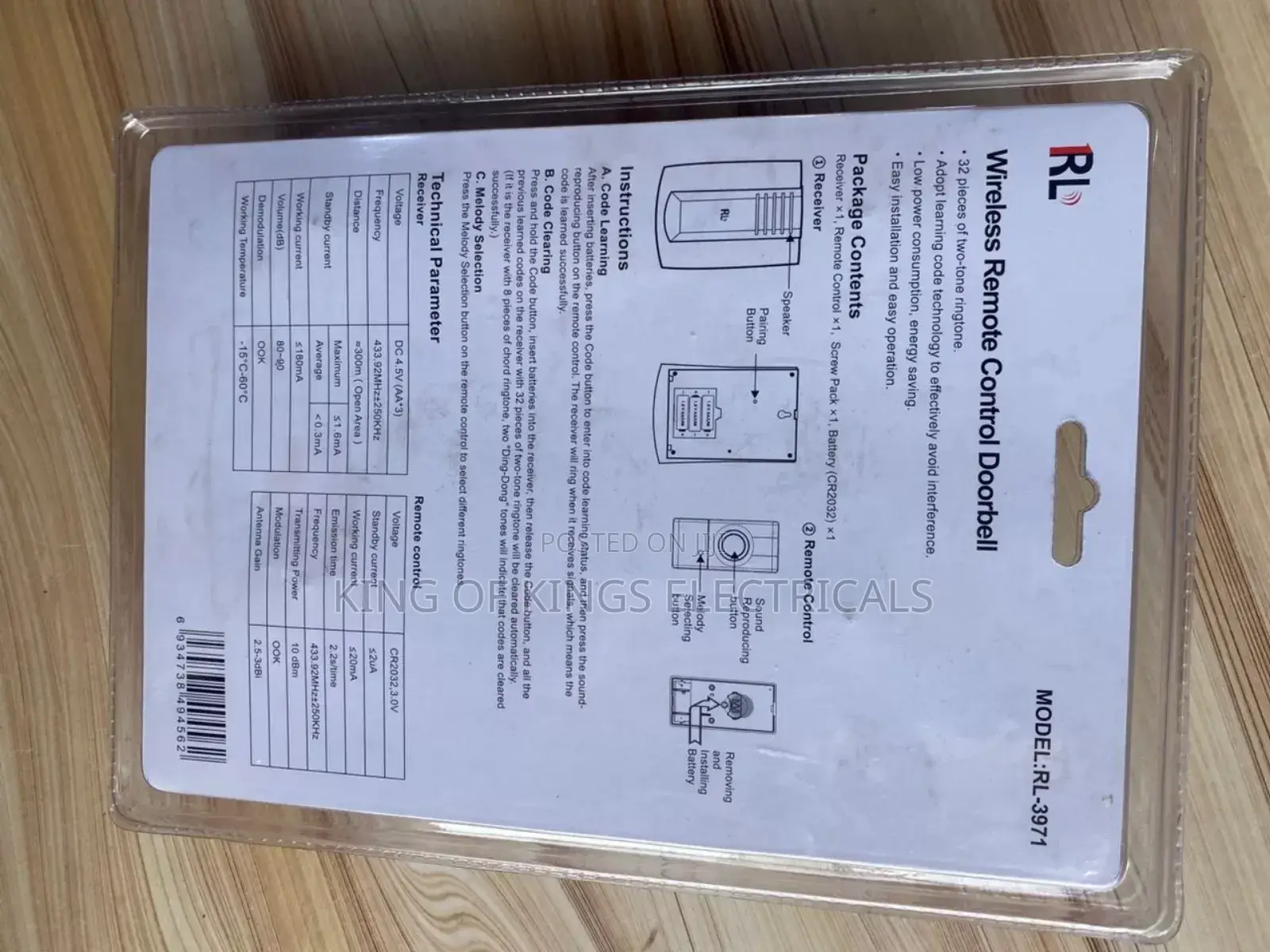 Wireless Remote Control Doorbell – Easy Installation Clear Sound