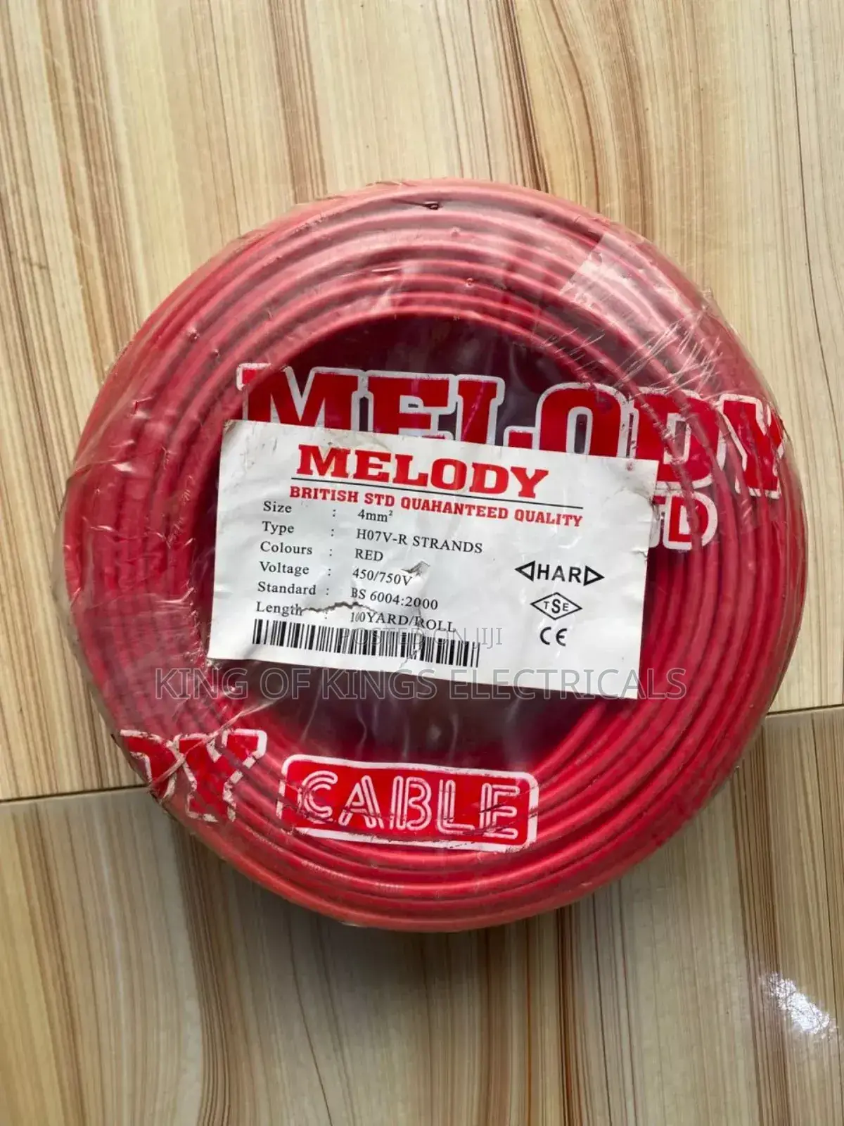 British Melody Electrical Cable – 4mm (Red)