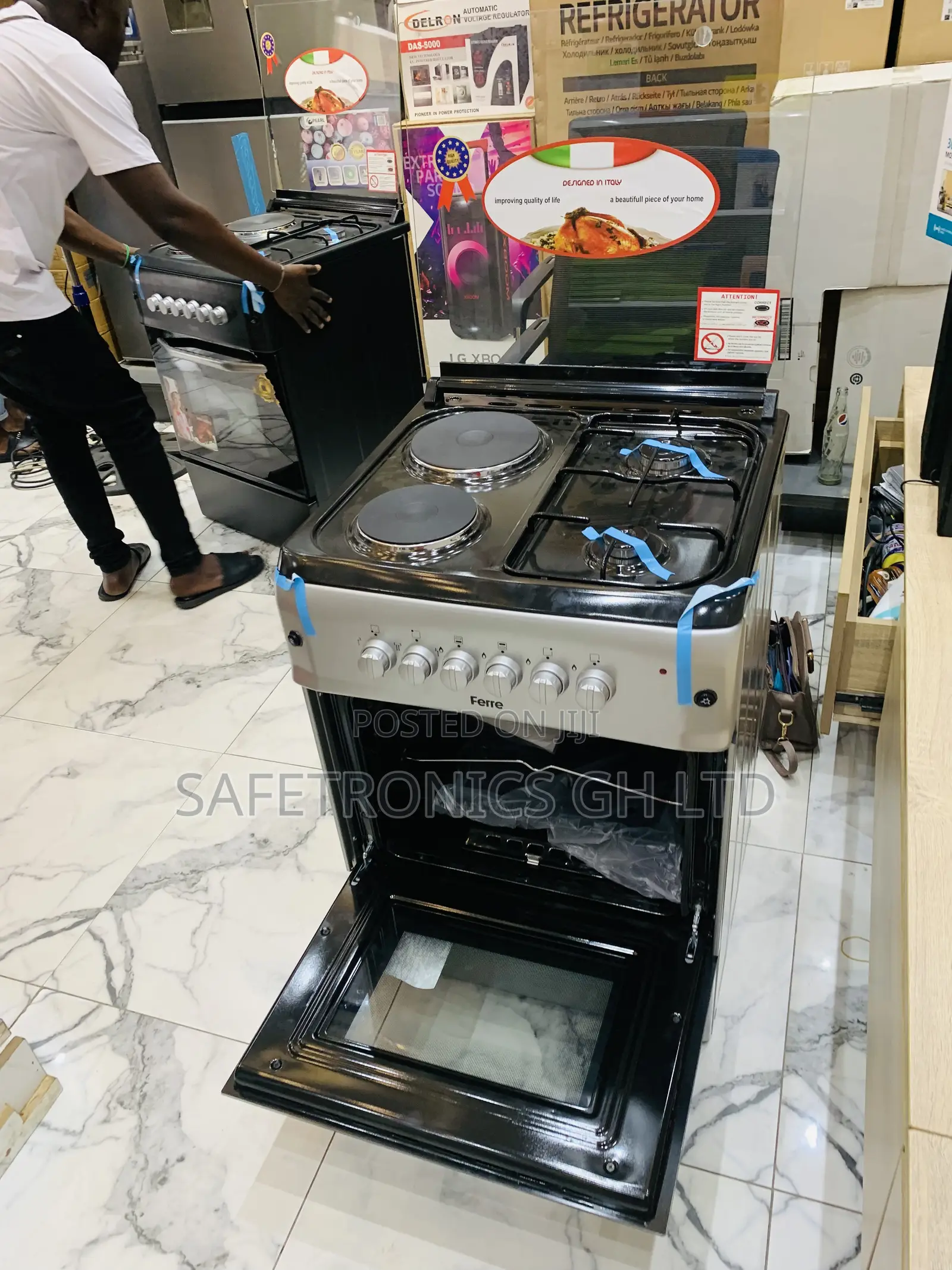 Ferre Gas Electric 2-1 Newly Sealed in Box Oven Grill