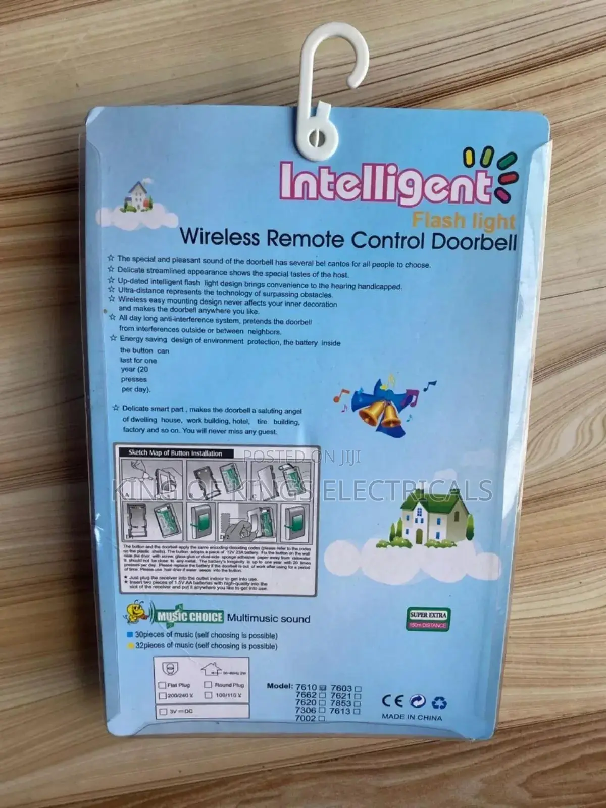 Intelligent Wireless Remote Control Doorbell (One to Two)