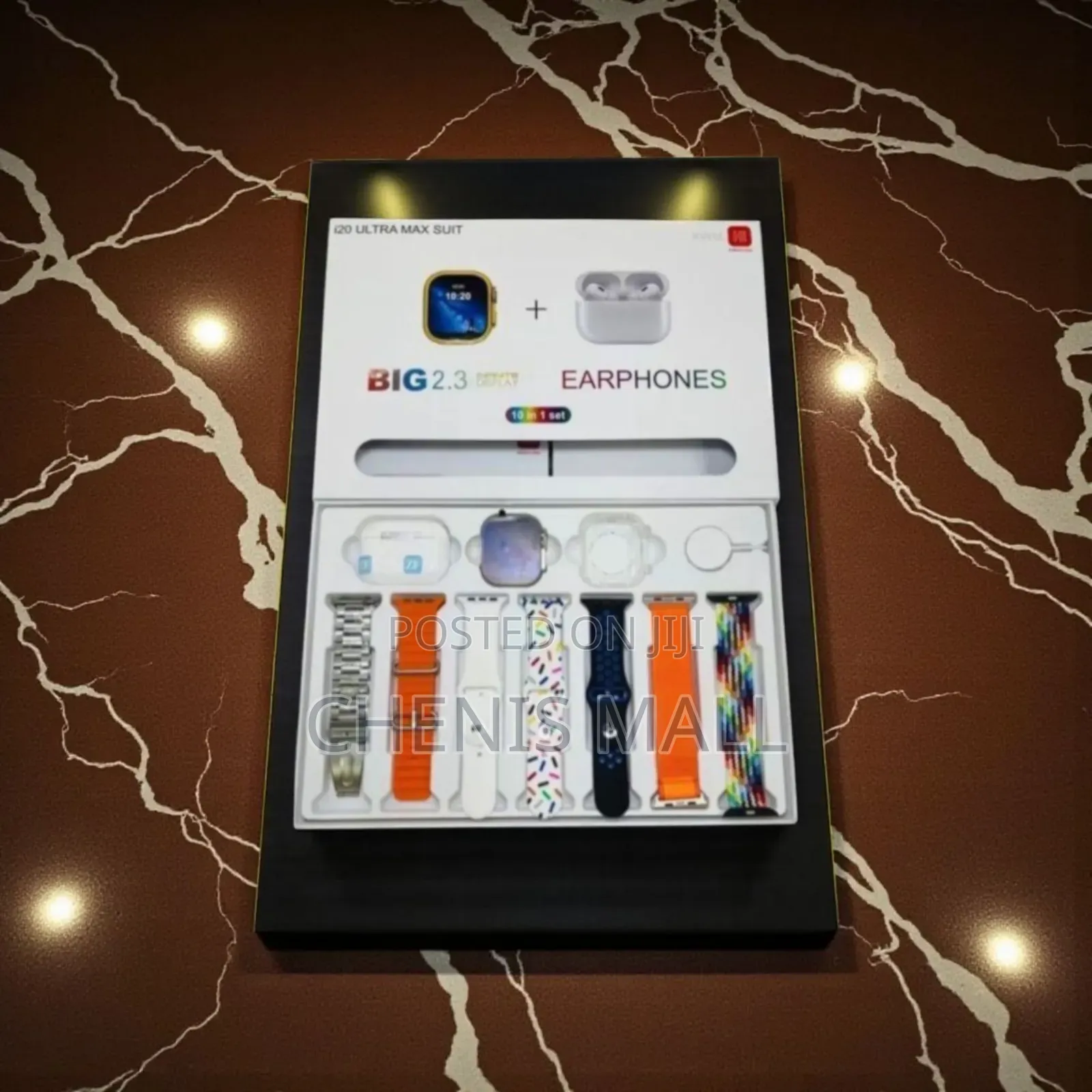 I20 Max Suit Smartwatch With 7 Straps+ Airpods (637378)