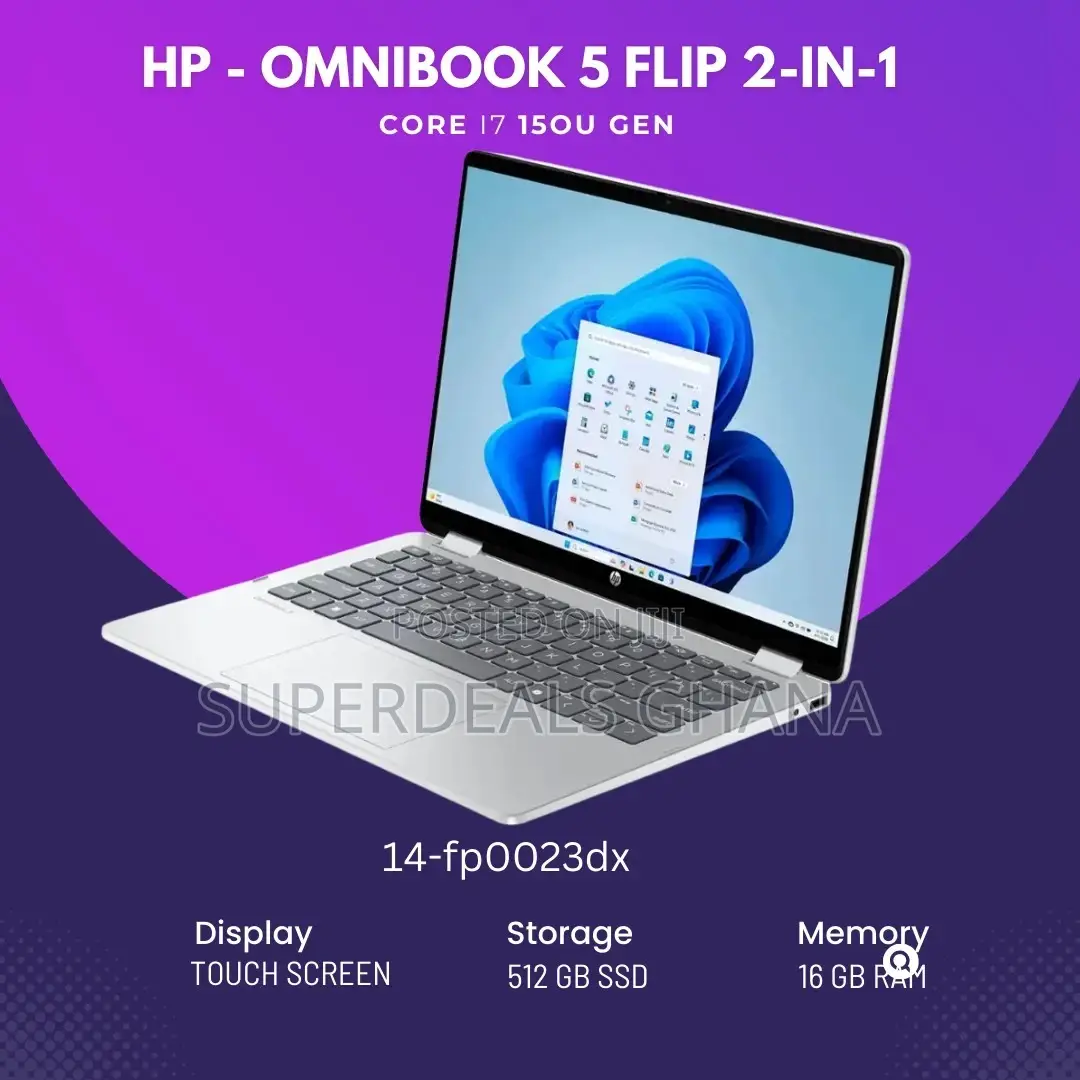 New Laptop HP OmniBook 5 Flip 14-fp0023dx 16GB Intel Core i7 SSD 512GB