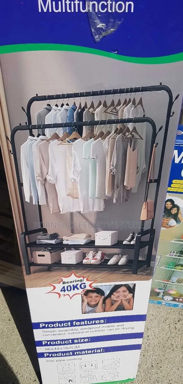 Double-Rod Metal Clothing and Shoes Rack