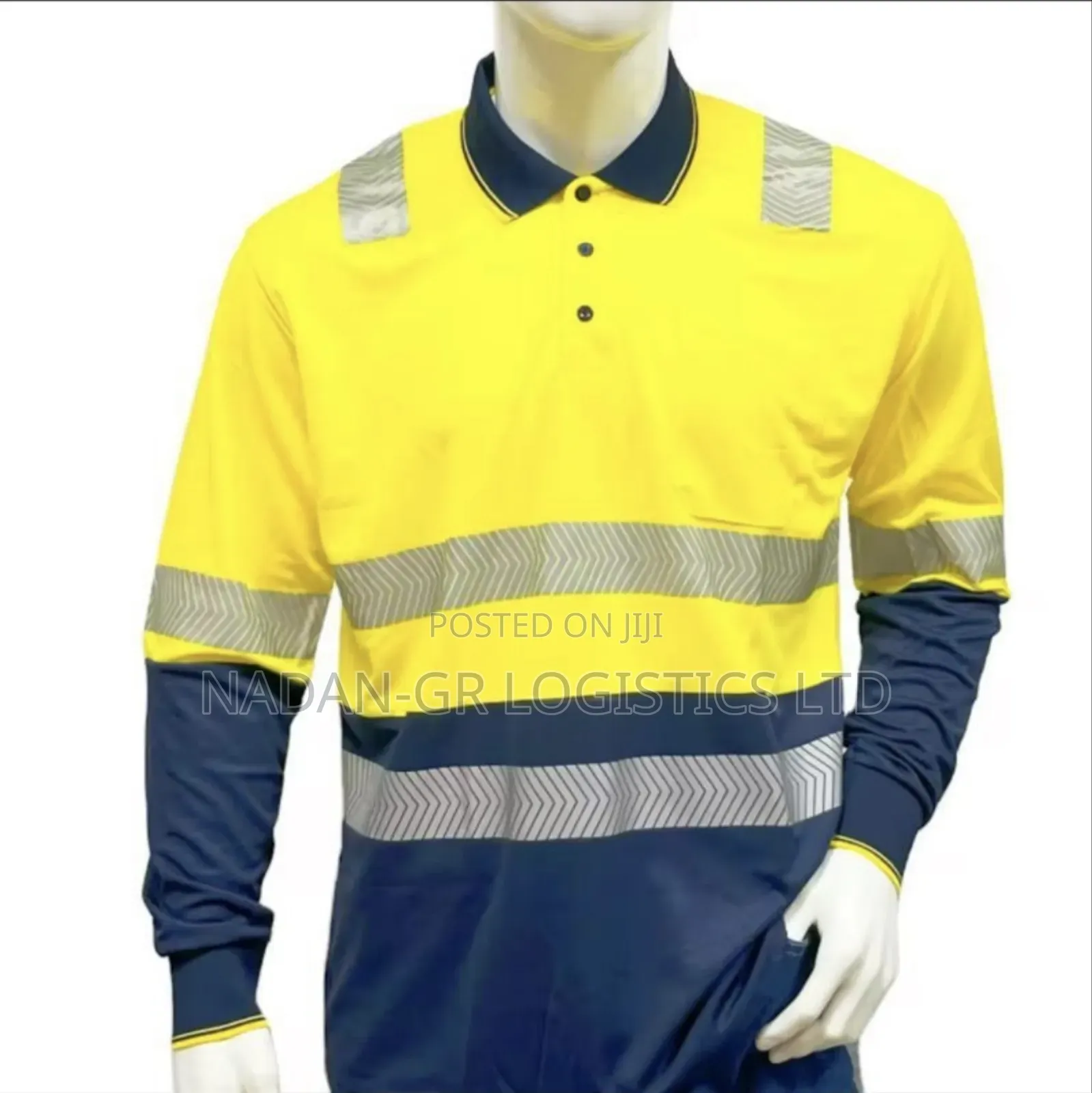 Reflective Long Sleeve Poloshirt-yellow
