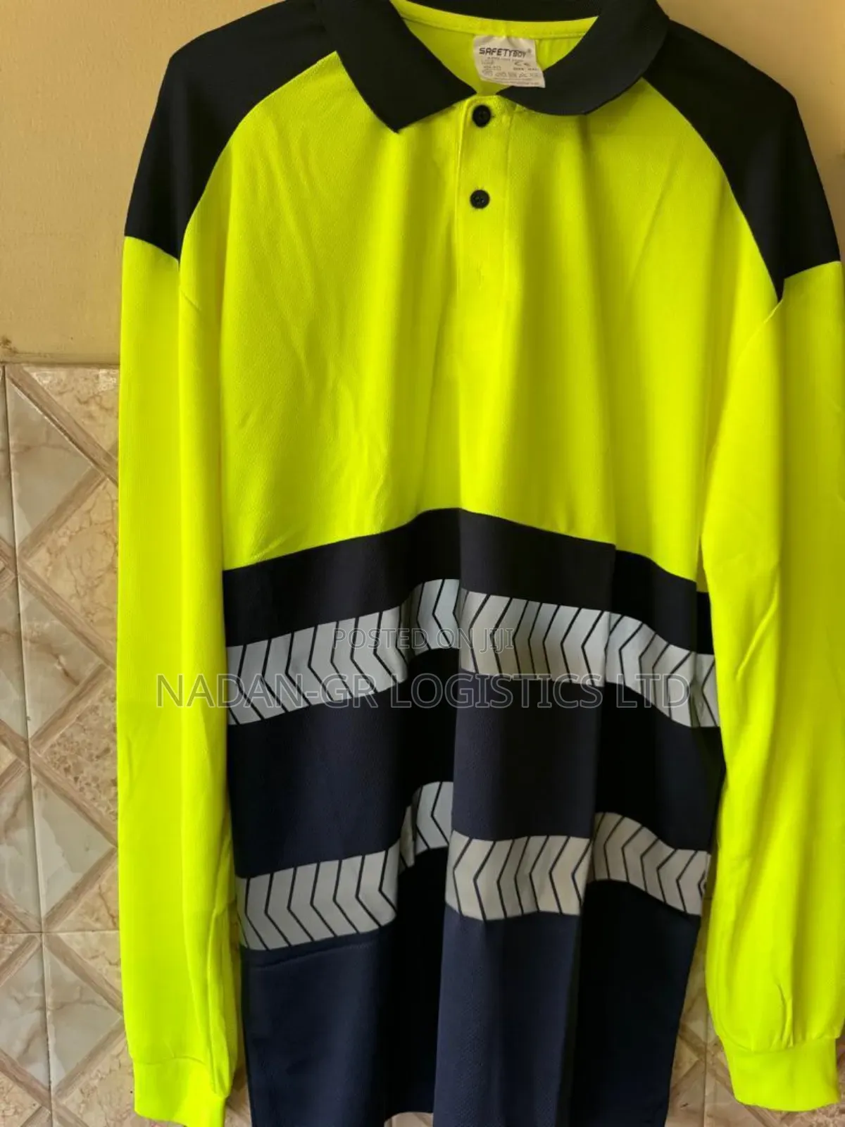 Reflective Long Sleeve Poloshirt-yellow