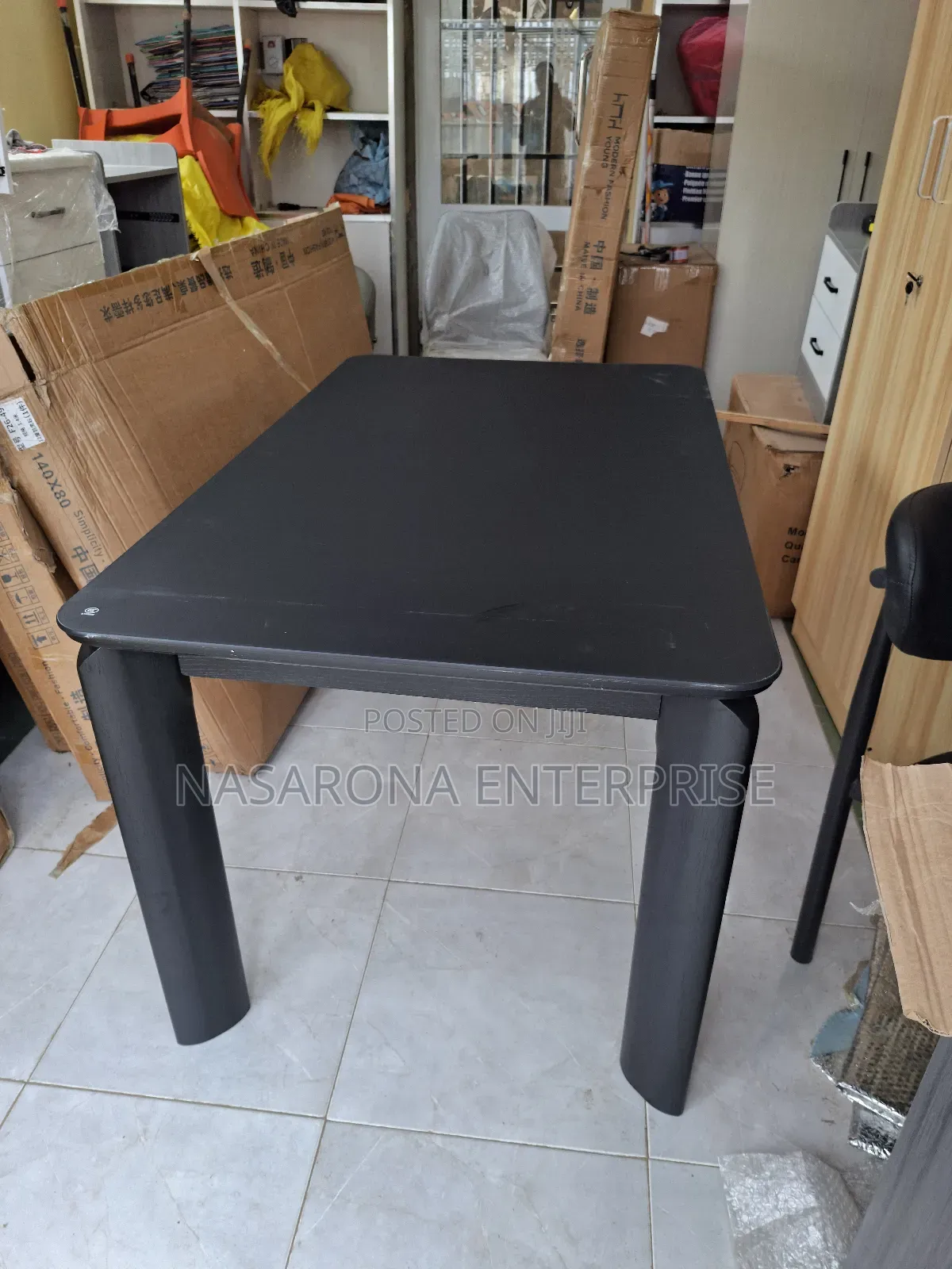 Elegant Black Marble Glass Dinning Table