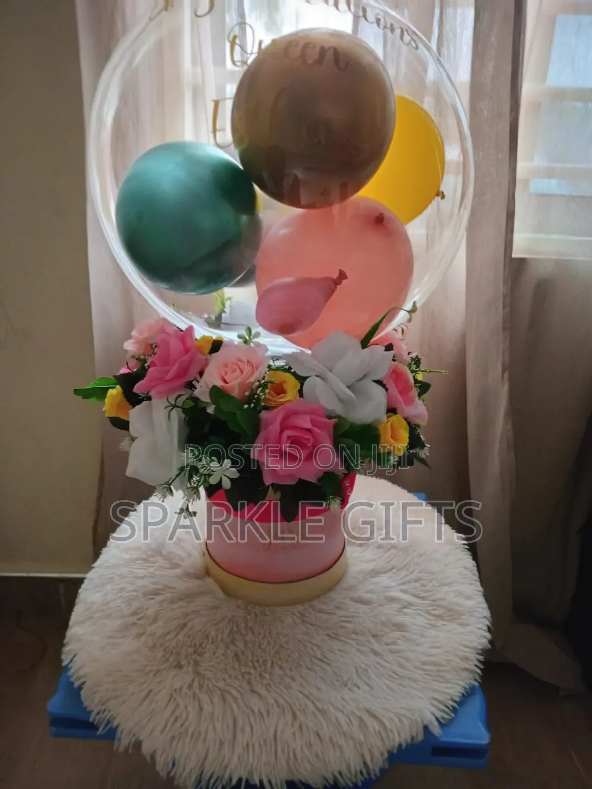 Birthday and Birthday Balloon and Flower Bouquet Gift