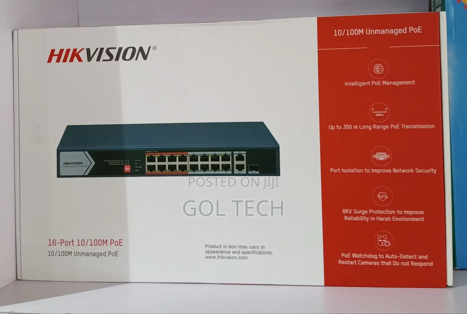 Hikvision 16-Port Poe Switch Unmanaged Poe Switch 300m Long Range