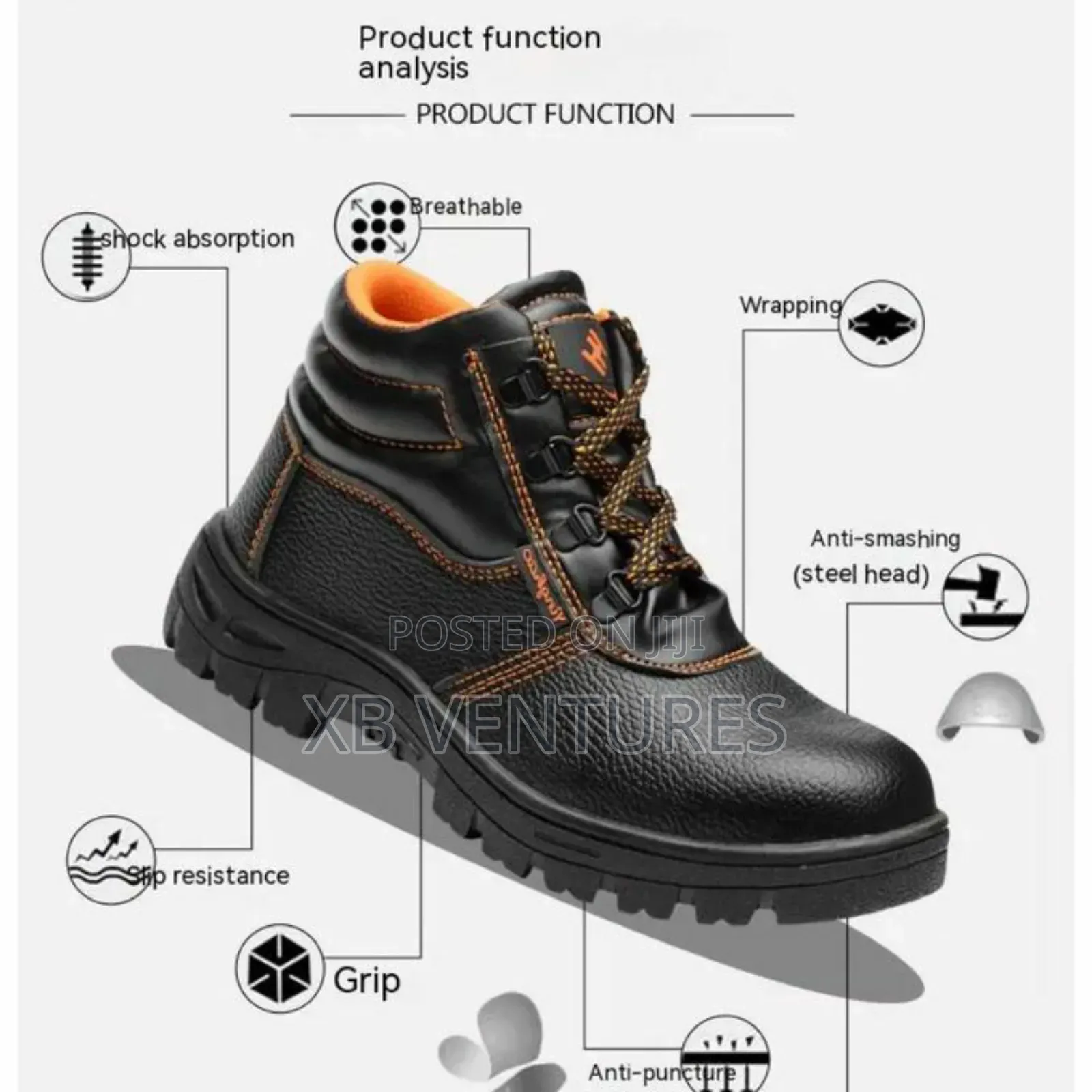Wear-Resisting Men Work Safety Boots Anti-Smash Anti-Puncture