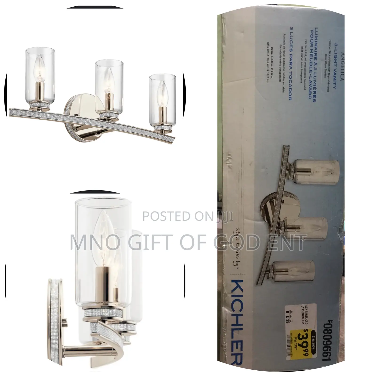 Kichler Marita 22-in 3-Light Brushed From U.S.