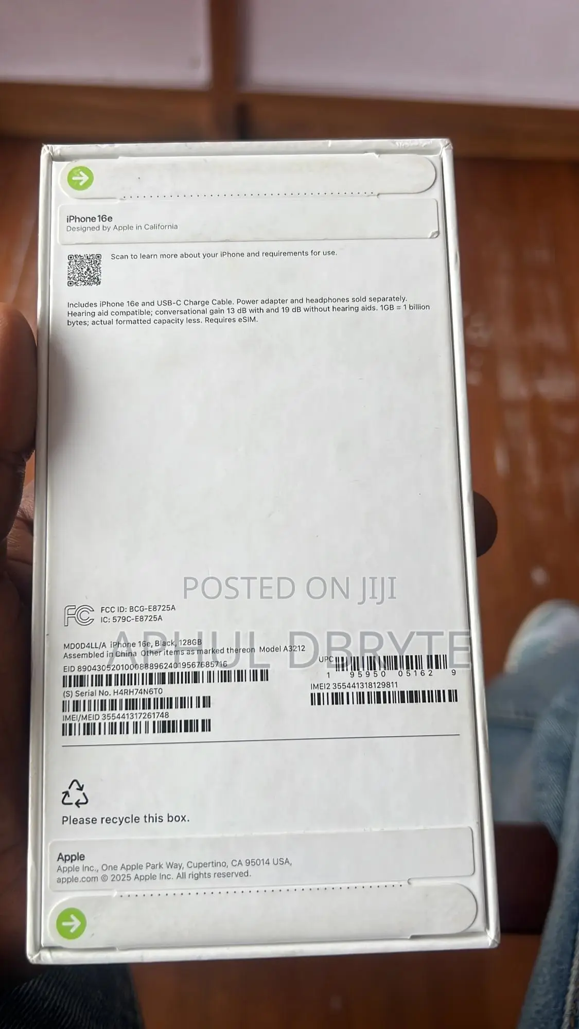 New Apple iPhone 16e 128 GB Black