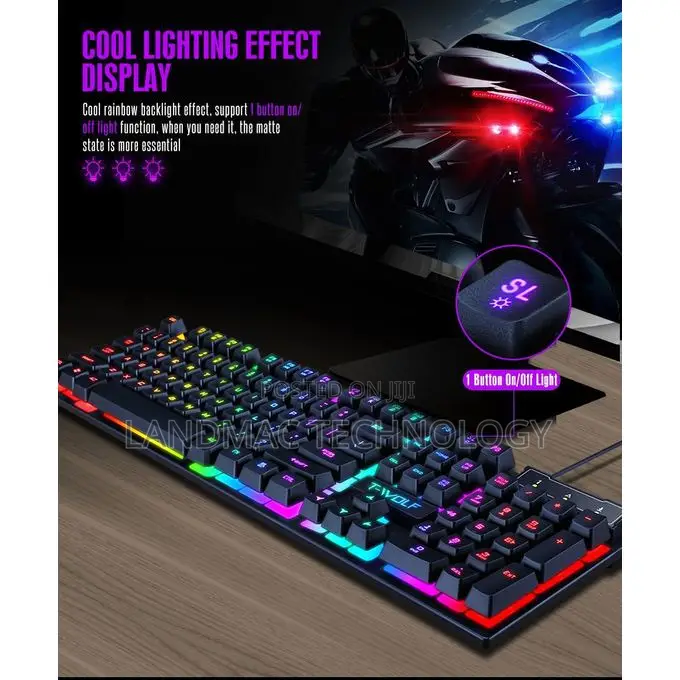 T-wolf 3-piece Illuminated Gaming Mouse And Keyboard Set