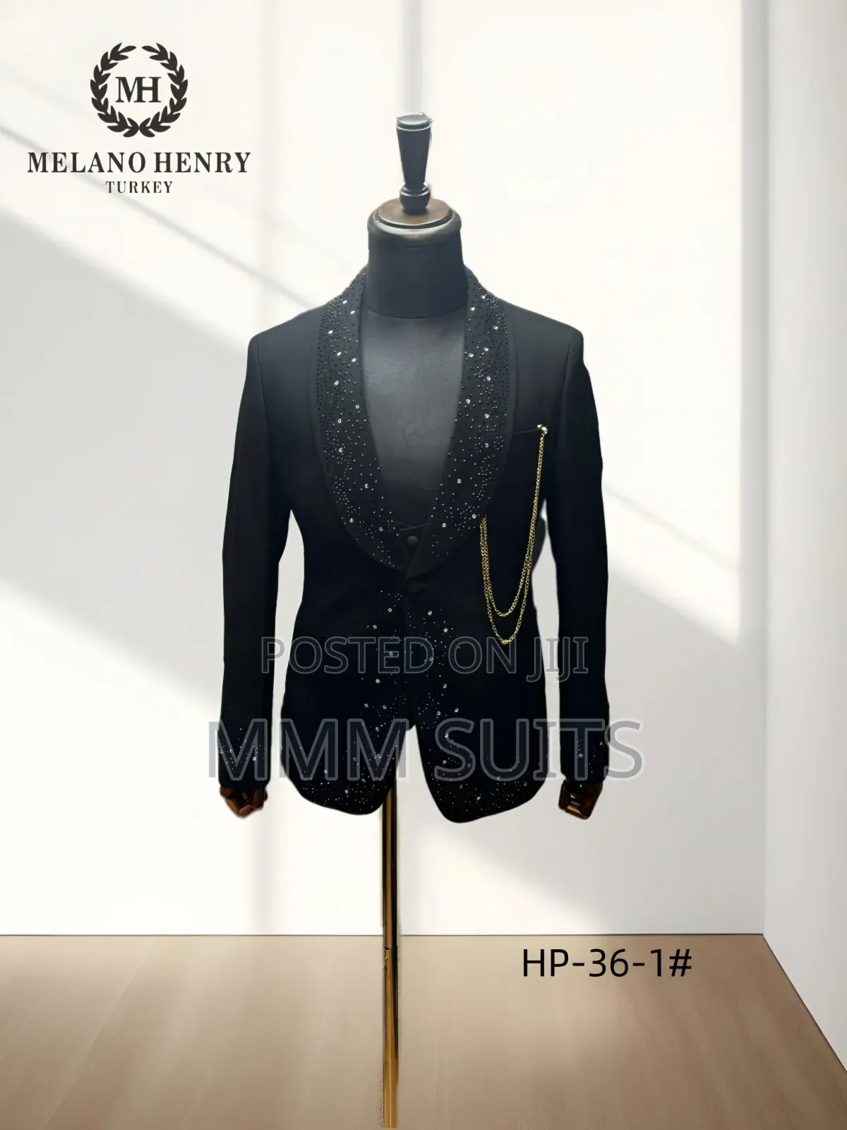 Quality Black Tuxedo Men Suit With Stones Design From Turkey