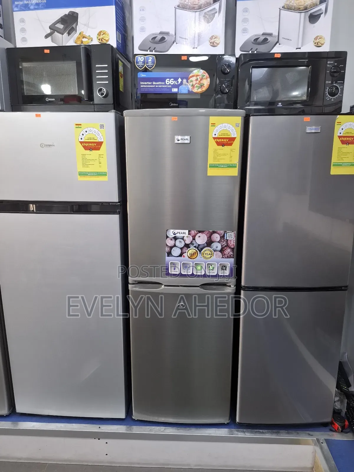 Pearl Double Door Fridge 142l With Down Freezer for Sale as Seen