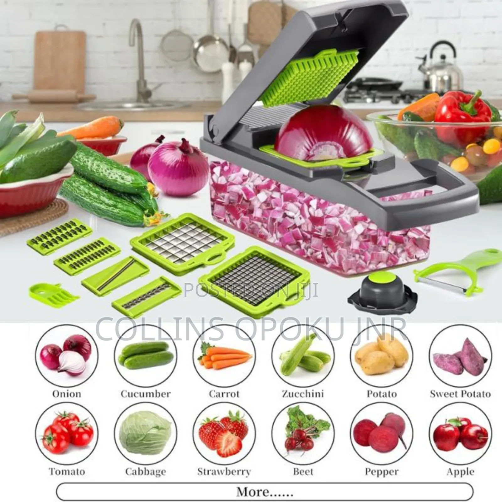 Vegetable Slicer 16pcs Hand Operated Vegetable Slicer, Veggie Chopper