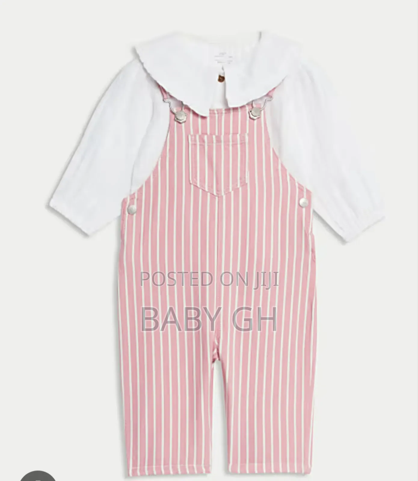 M S Girls Pink Romper and White Top