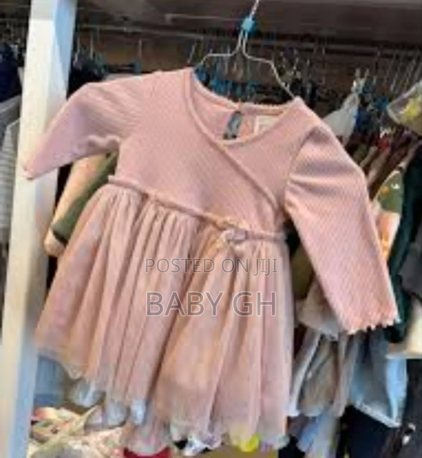 Girls Peach Glitter M S Dress