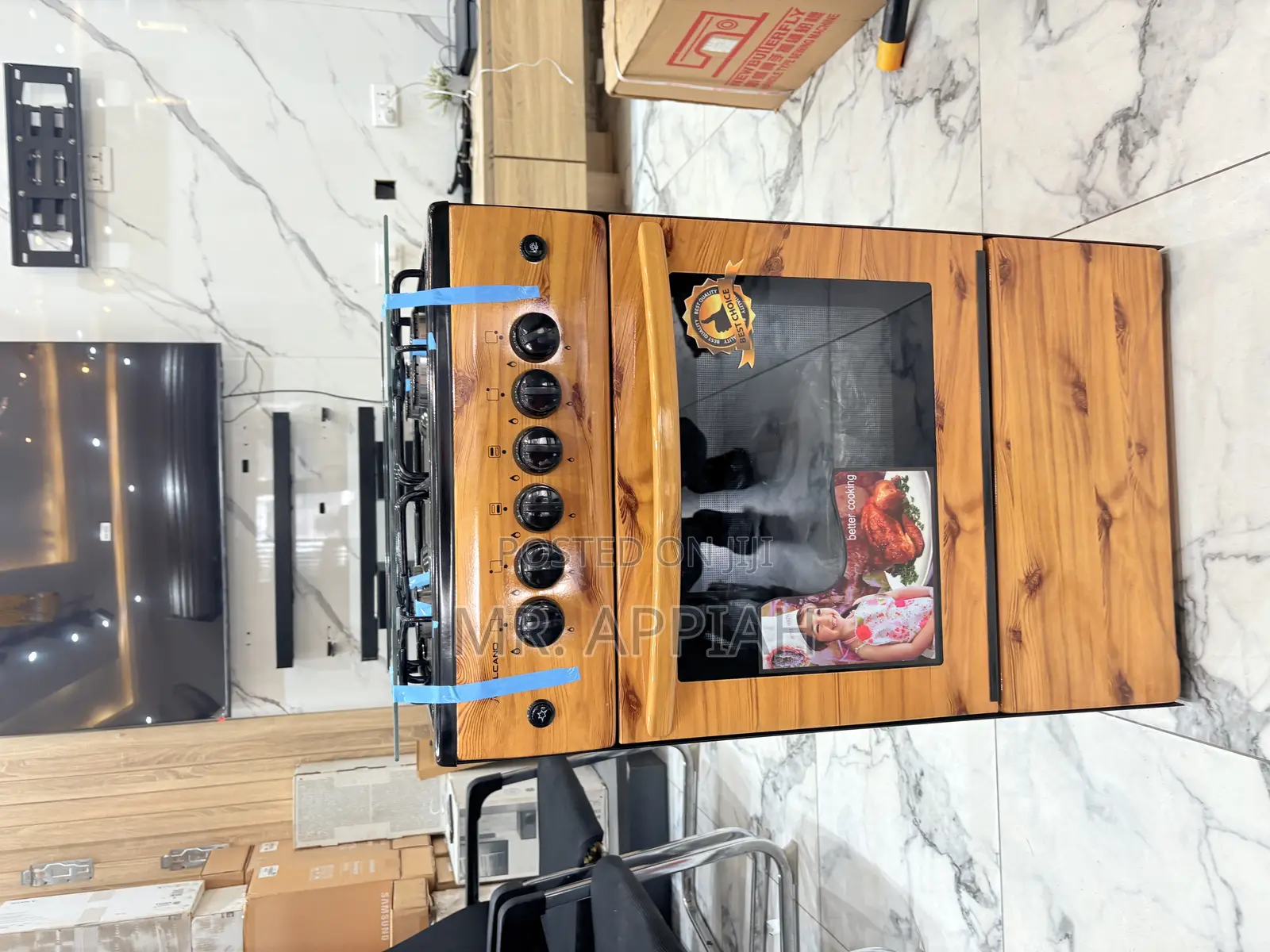 Check Out Volcano 50x50 4 Gas With Oven and Grill(Wooden)Auto Ignition