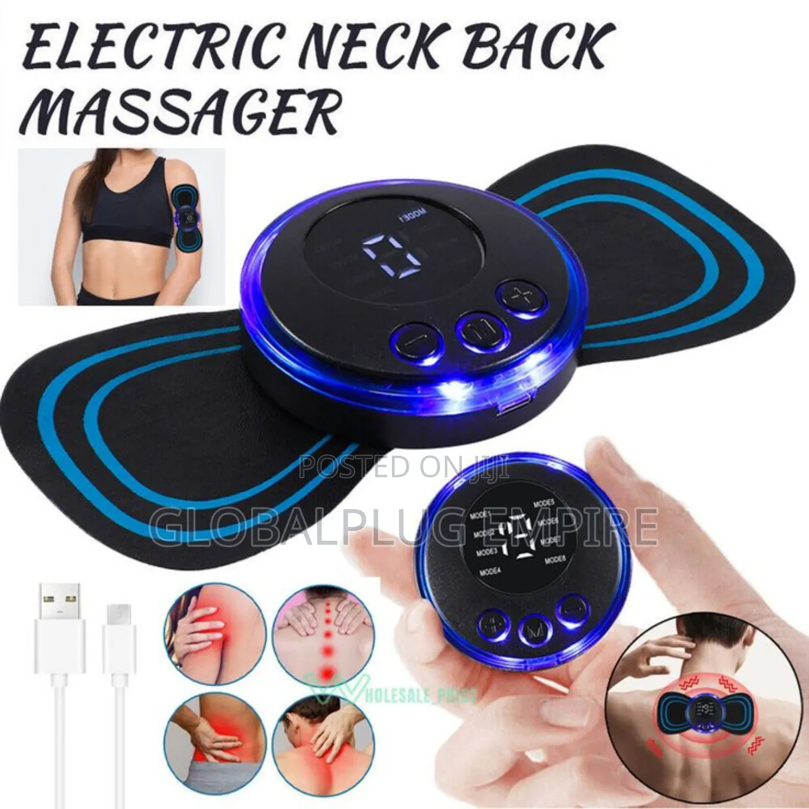 8 Mode LCD Display Neck Stretcher Back Muscle Stimulator Relief Pain