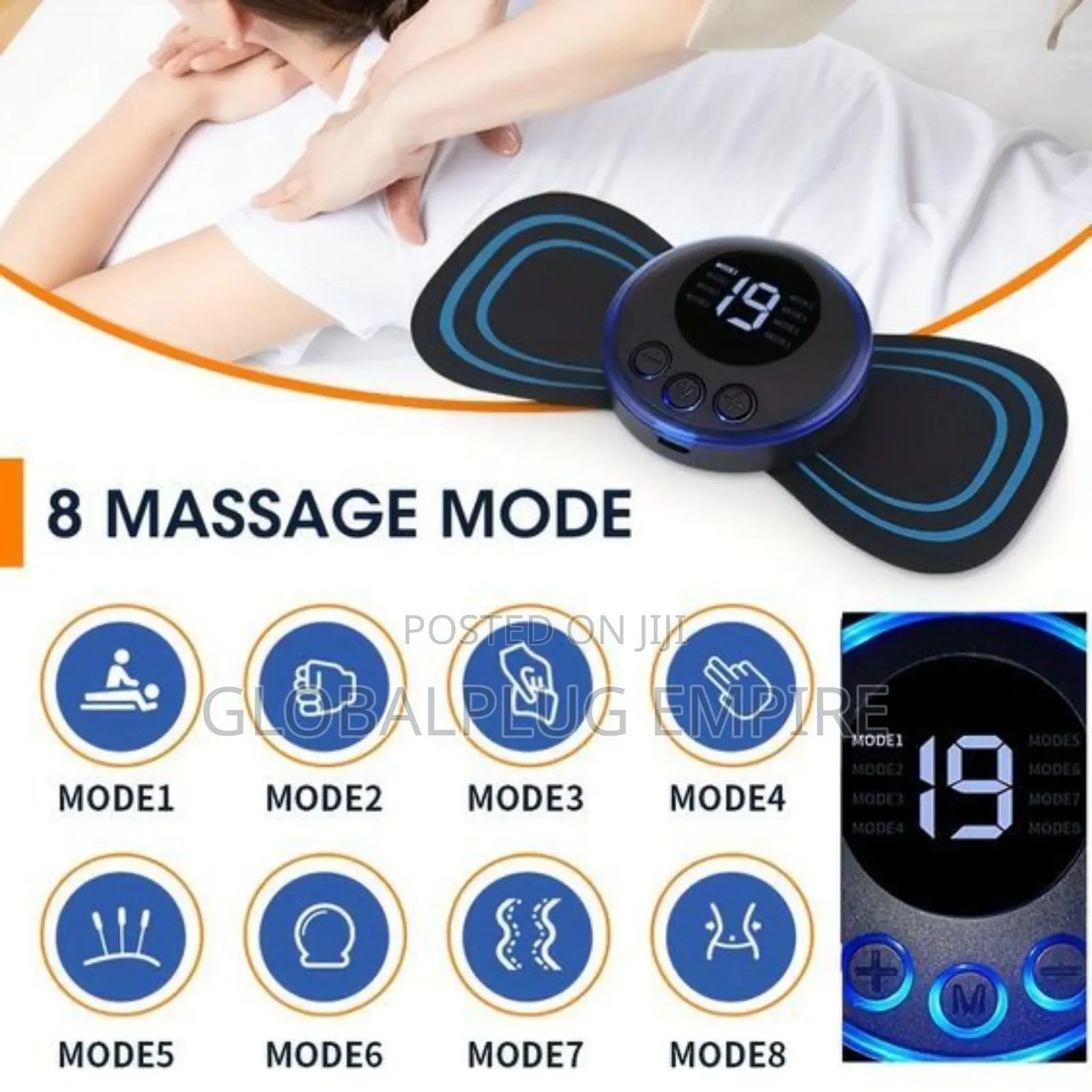 8 Mode LCD Display Neck Stretcher Back Muscle Stimulator Relief Pain
