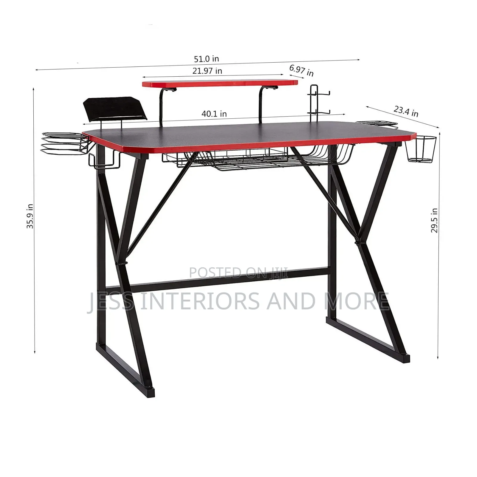 Gaming Computer Desk With Storage Compartments