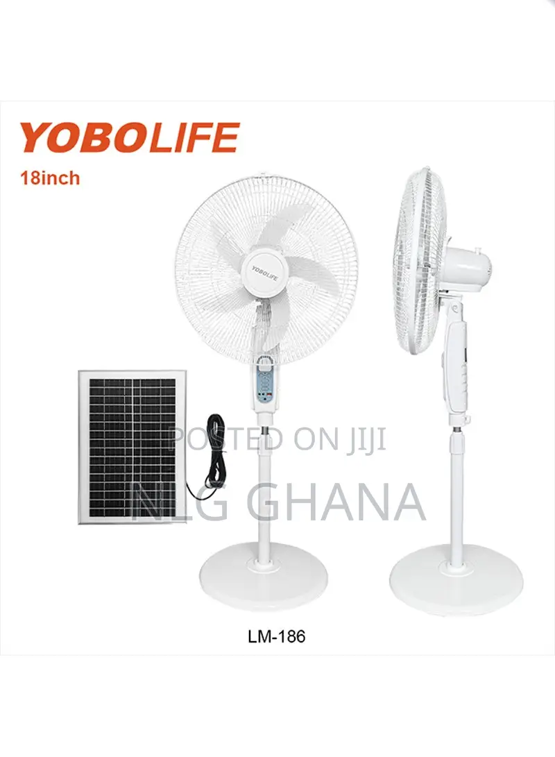 18-Inch 5-Blade Rechargeable Stand Fan With Led Light. Ghx7022