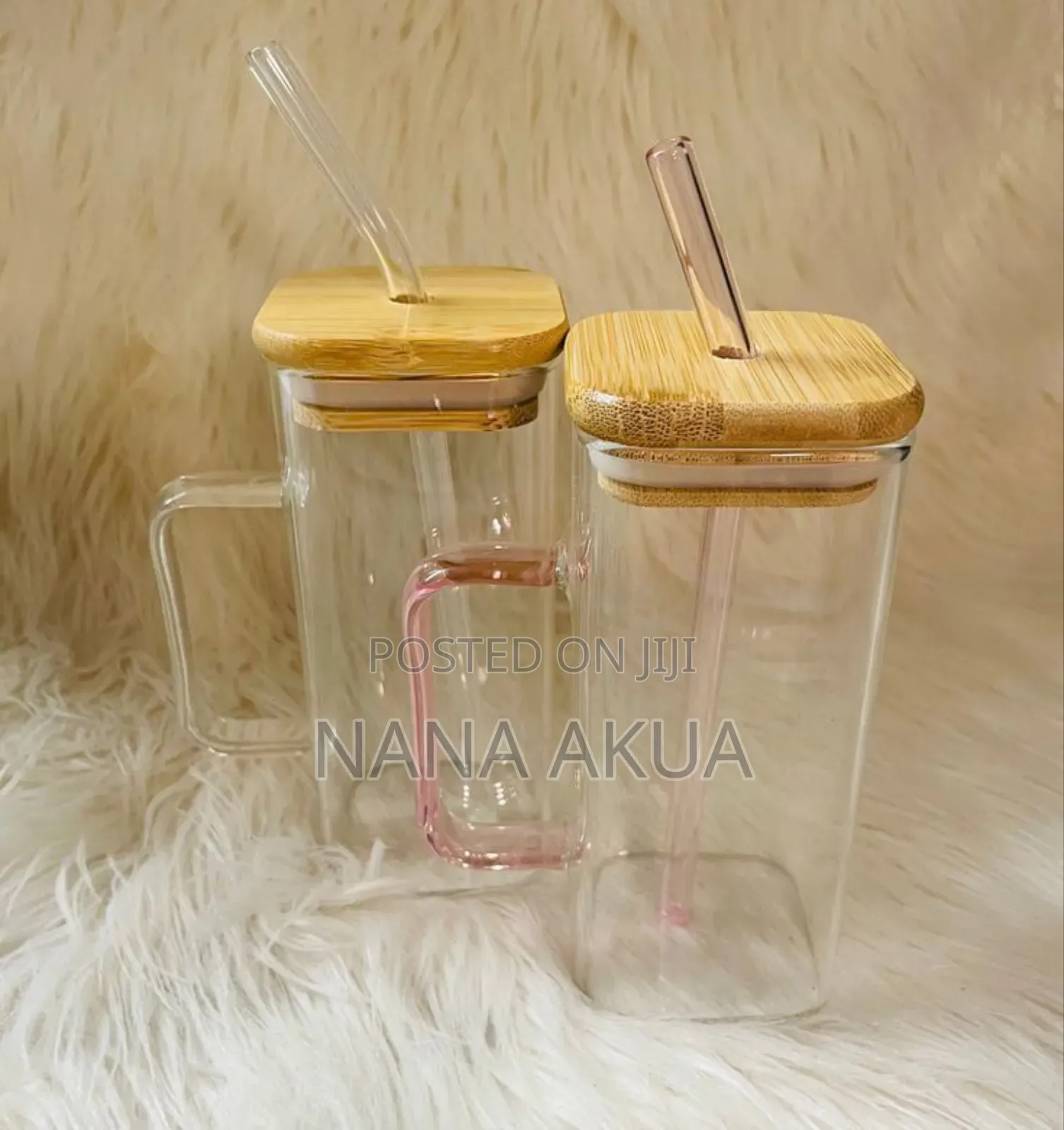 Customized Glass Mug With Wooden Lid