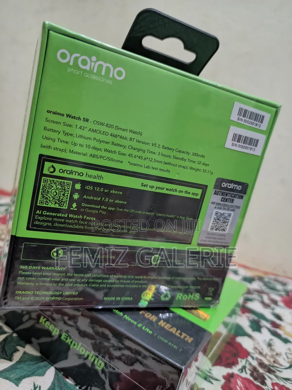 Oraimo Watch 5r 1.43'' Amoled Ip68 Smart Watch