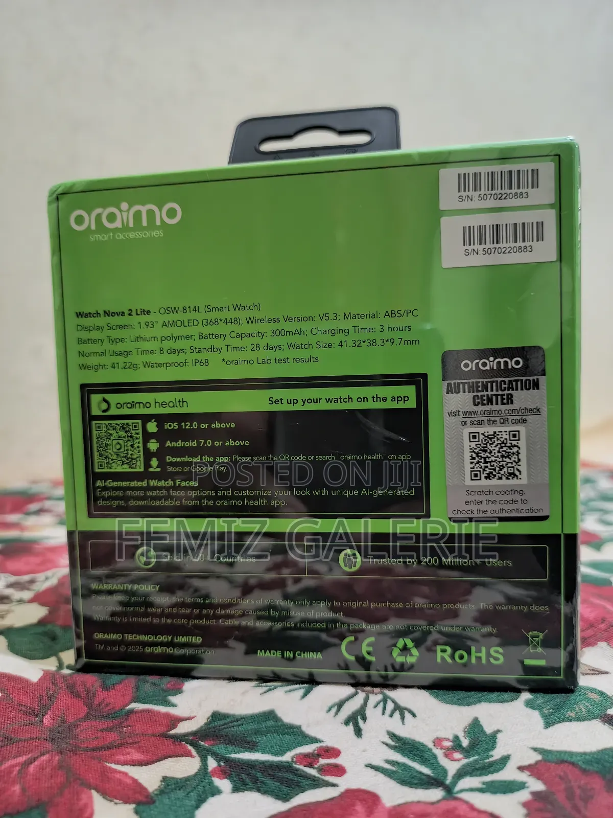 Oraimo Watch Nova 2 Lite 1.93'' Amoled Touch Color Screen Smart Watch