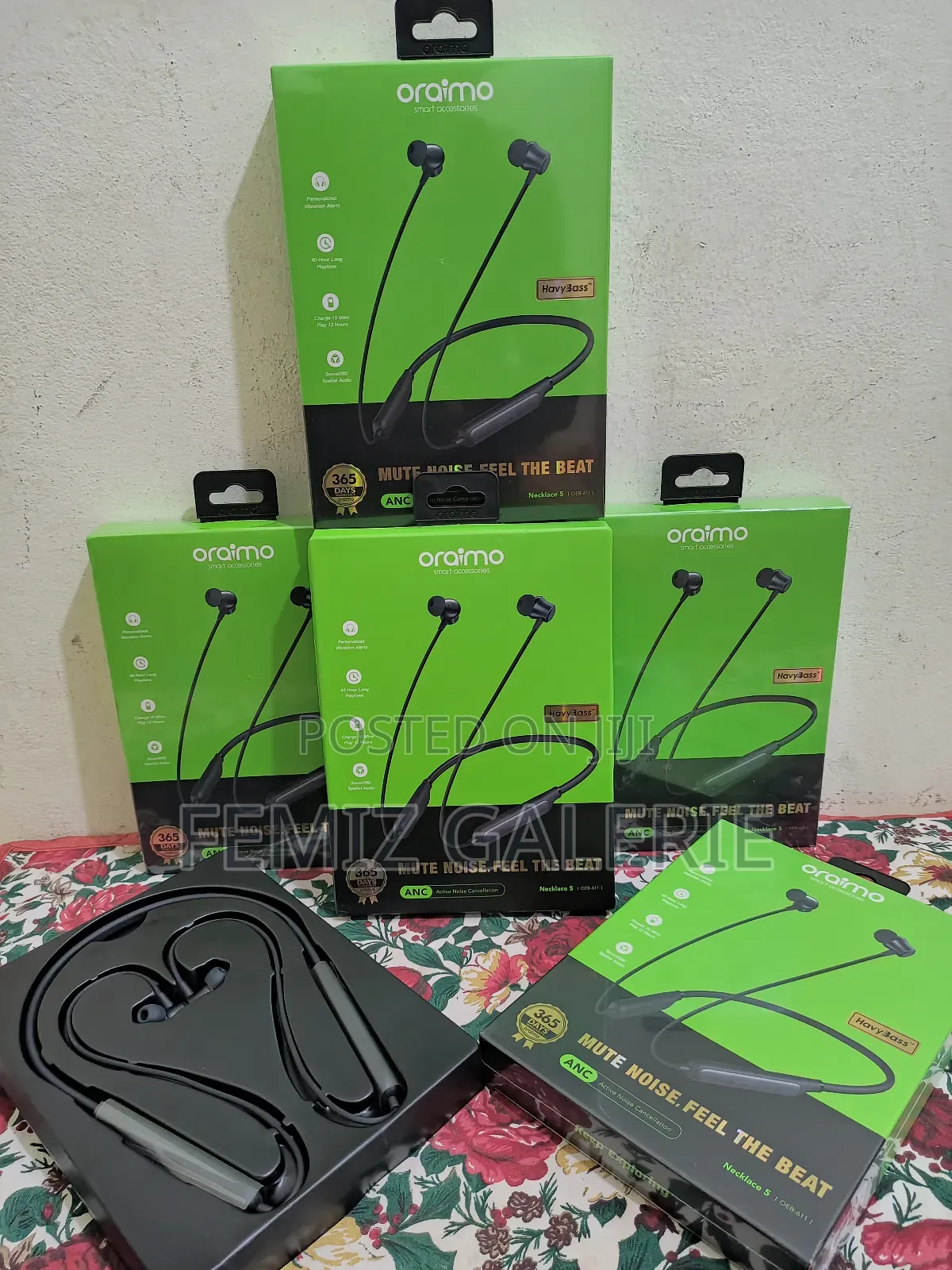 Oraimo Necklace 5 30db Noise Cancellation Call Vibration Earphones