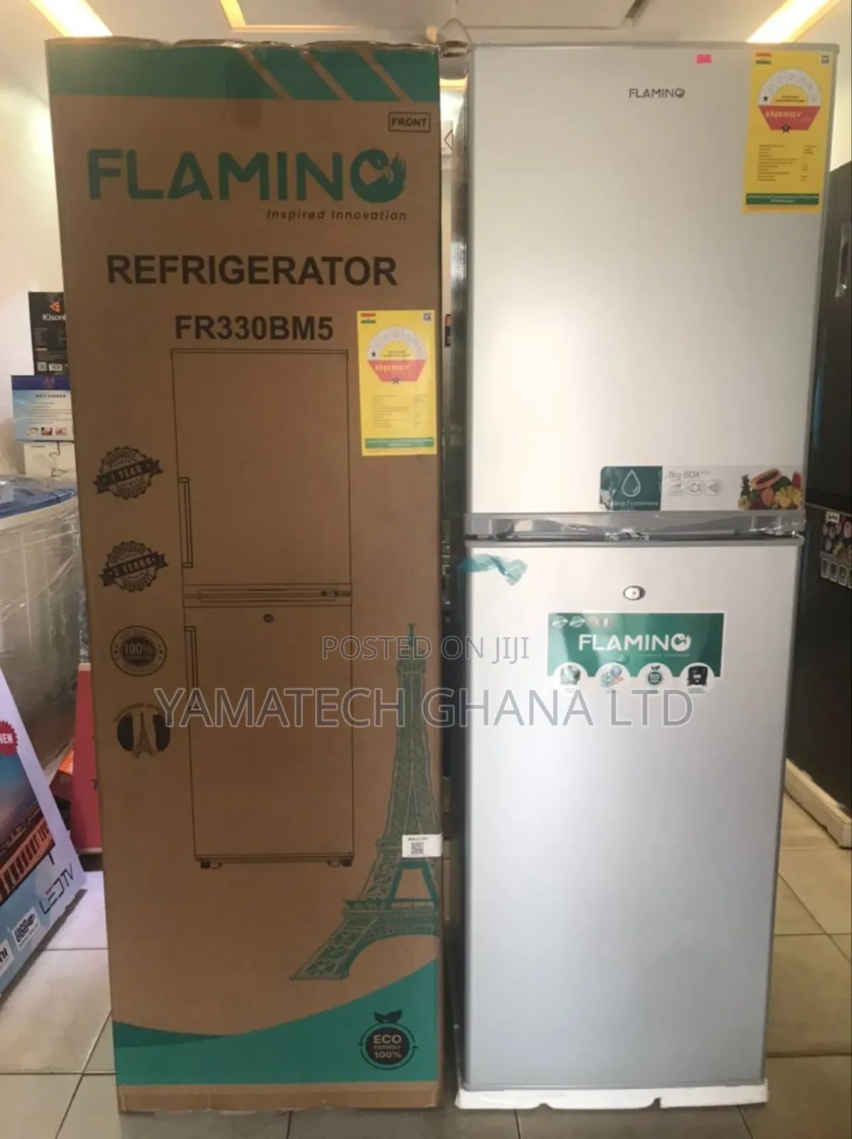 Original Flamino 211litre Refrigerator With 5 Drawers Bottom Freezer