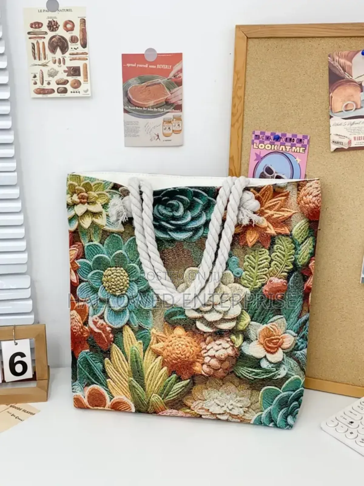 Large Capacity Double-Sided Pattern Canvas Tote Bag