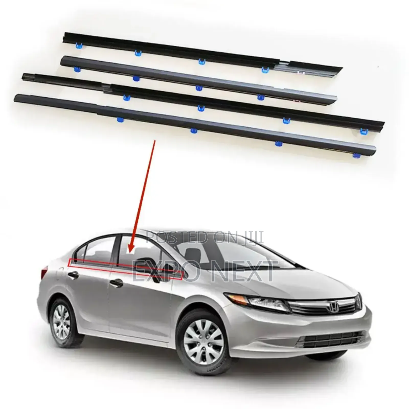 Honda Civic 2015-2023 Weatherstrip Window Sealing Moulding 4set