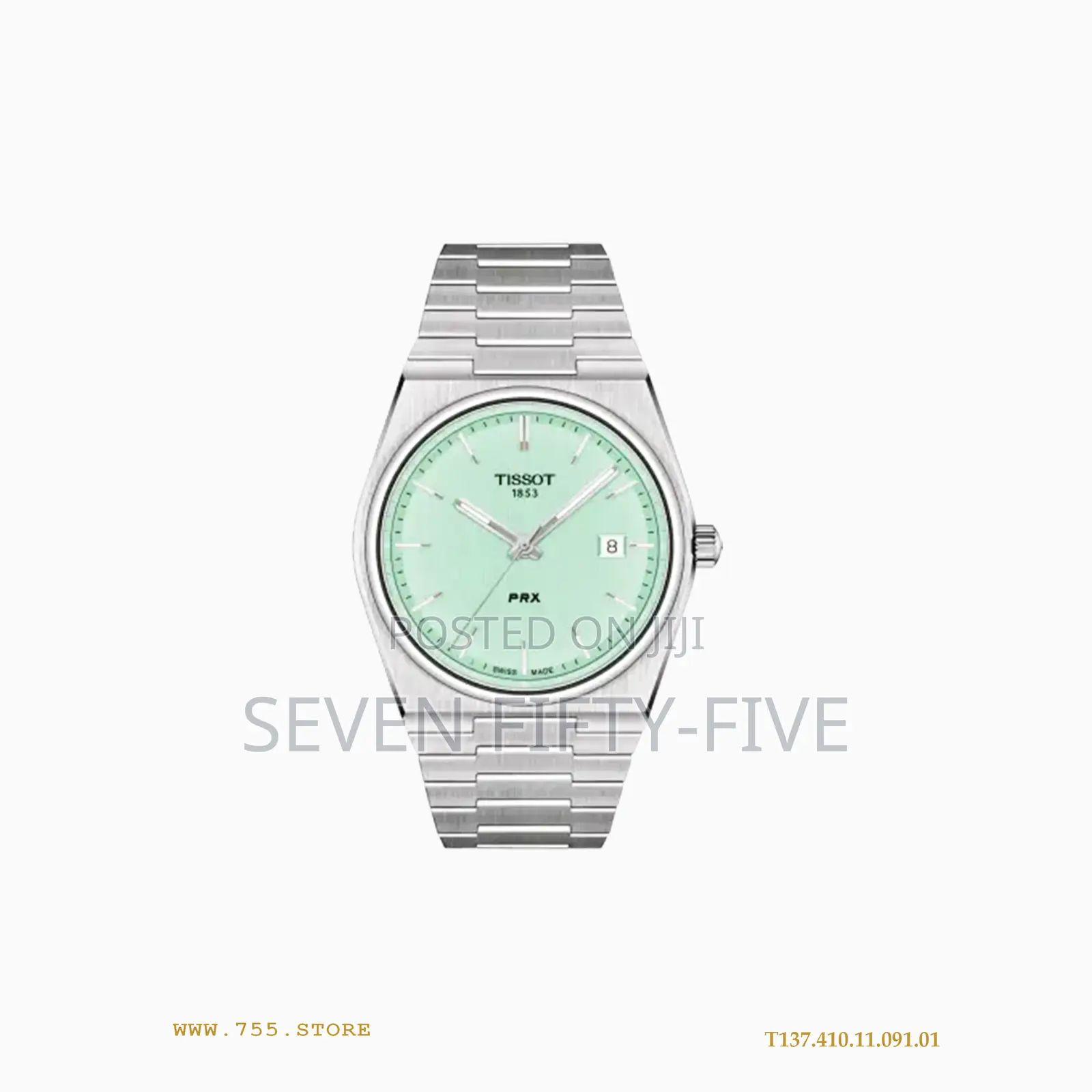 Tissot 40mm PRX Teal Green Watch T137.410.11.091.01 Turquoise