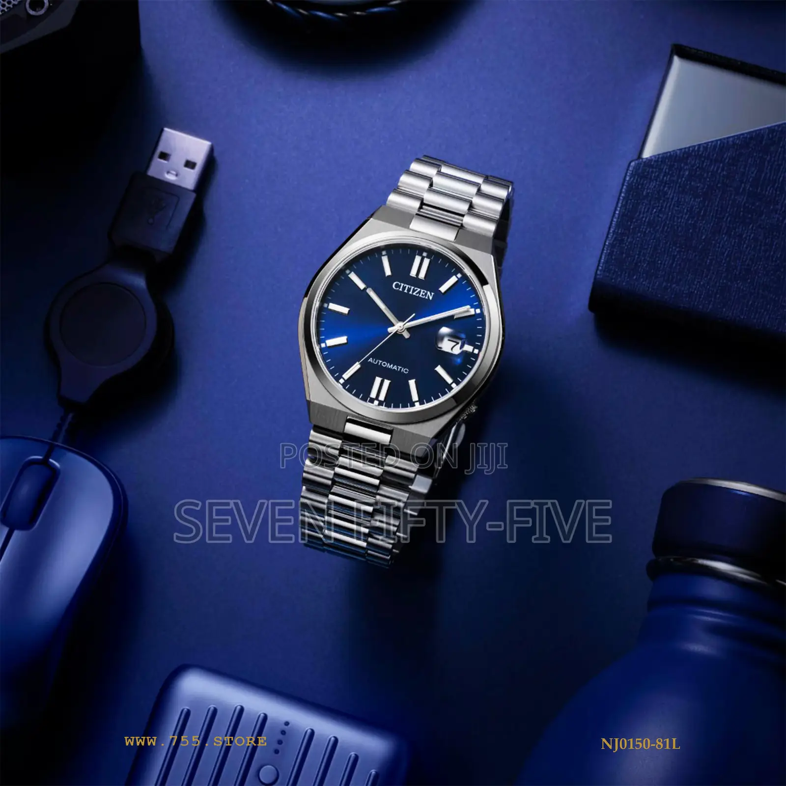 Citizen Automatic Gents Blue Dial Watch - Nj0150-81l