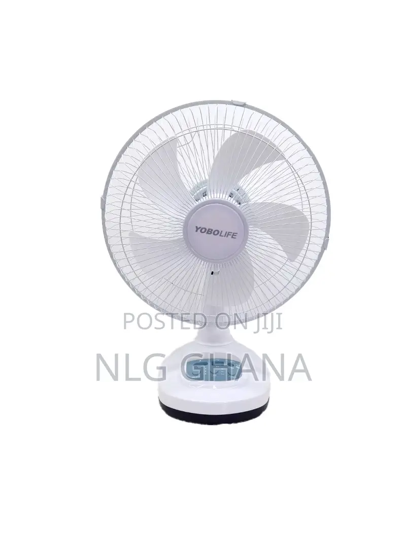 12-Inch Rechargeable Solar Table Fan With 4000mah Battery. Ghx7017