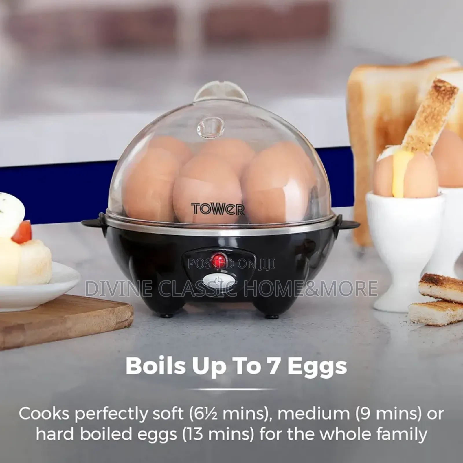 Tower 3in1 Egg Cooker With Egg Poaching Tray Omelette Tray