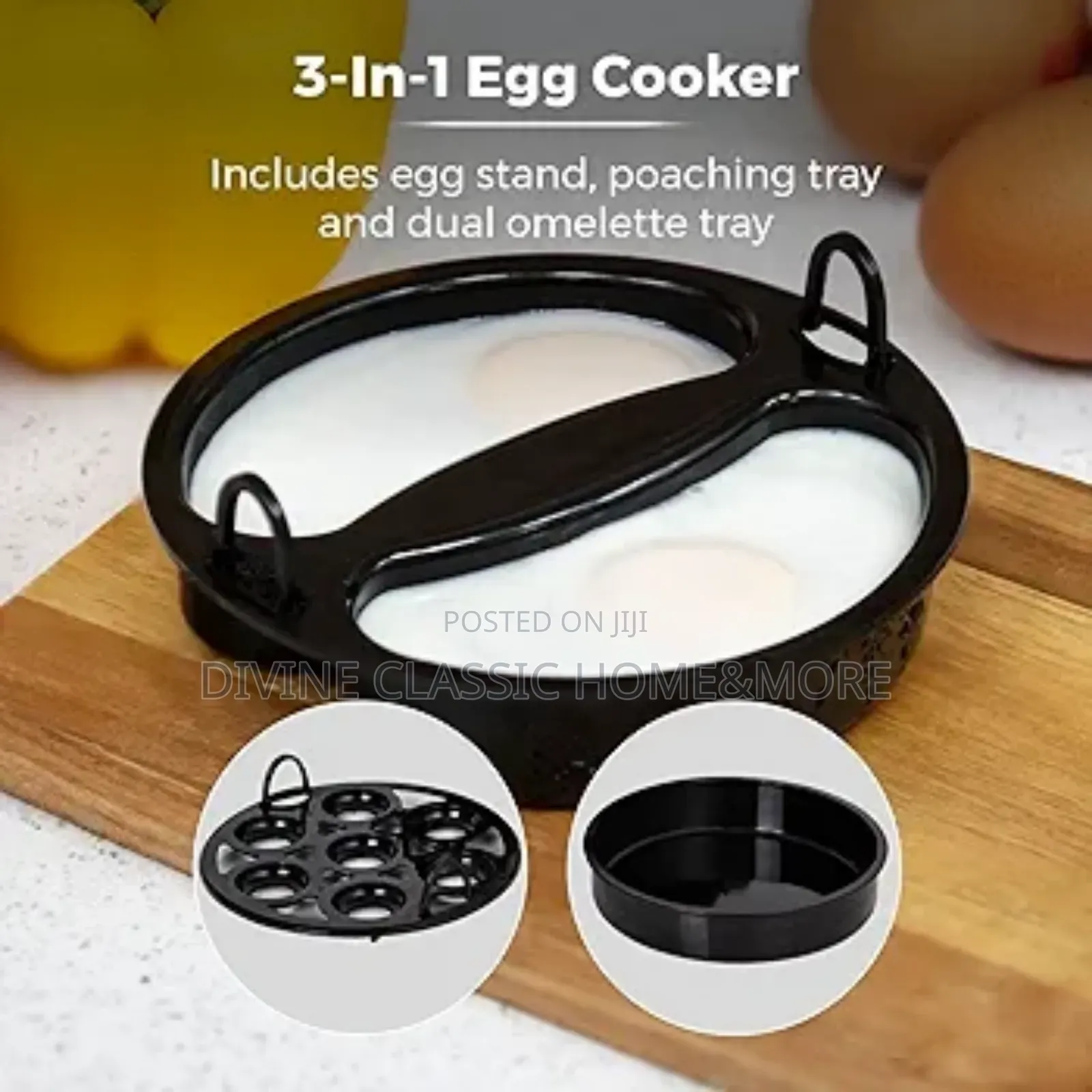 Tower 3in1 Egg Cooker With Egg Poaching Tray Omelette Tray