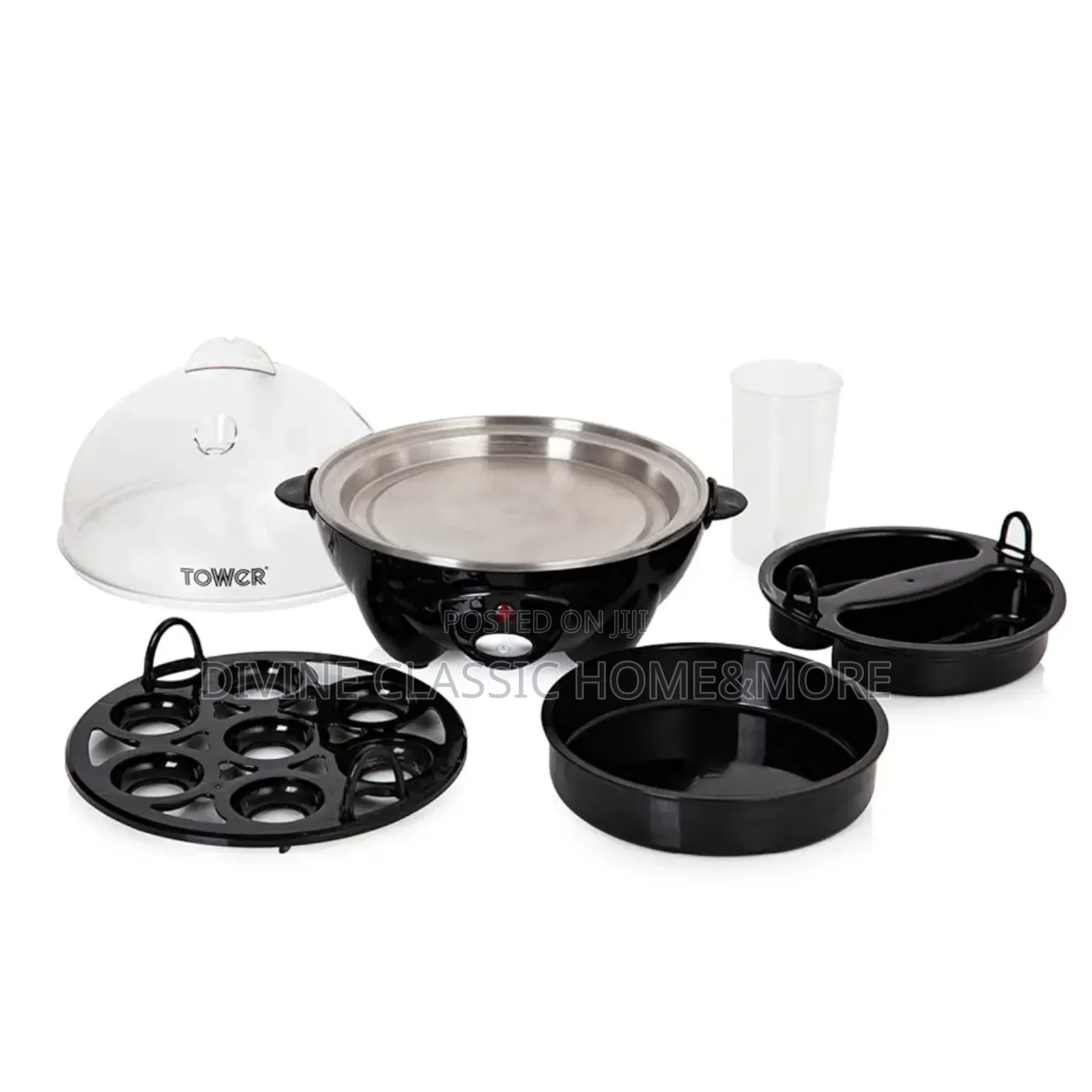 Tower 3in1 Egg Cooker With Egg Poaching Tray Omelette Tray