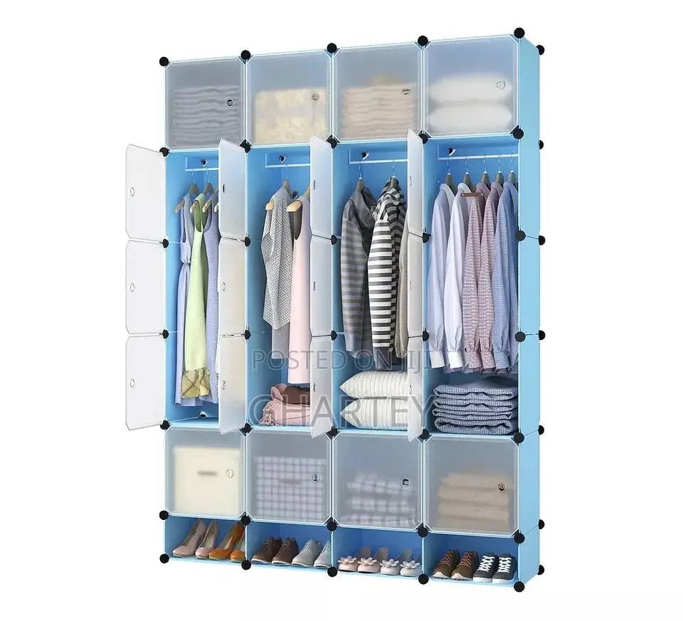 Portable 20 Cubes Closet With Doors – Organizer for Clothes, Shoes