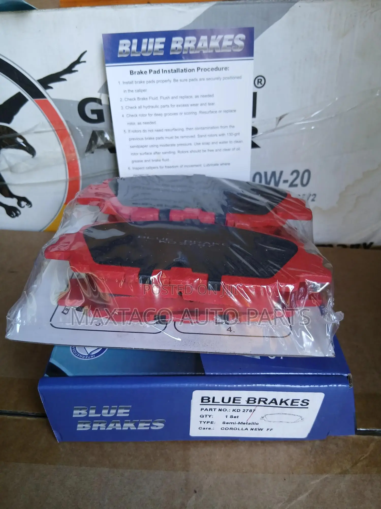 Blue Brakes Kd2787 Semi Metalic Brake Pad-Front for Corolla