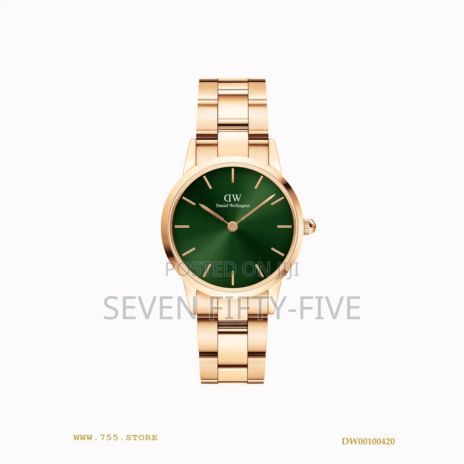 Daniel Wellington Iconic Link Emerald 32 Mm Rose Gold Watch Dw