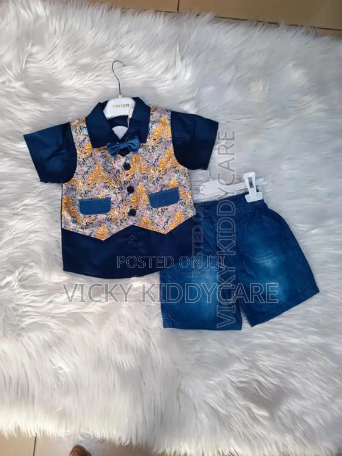 Boy Shirt With Pattern Jacket and Shorts