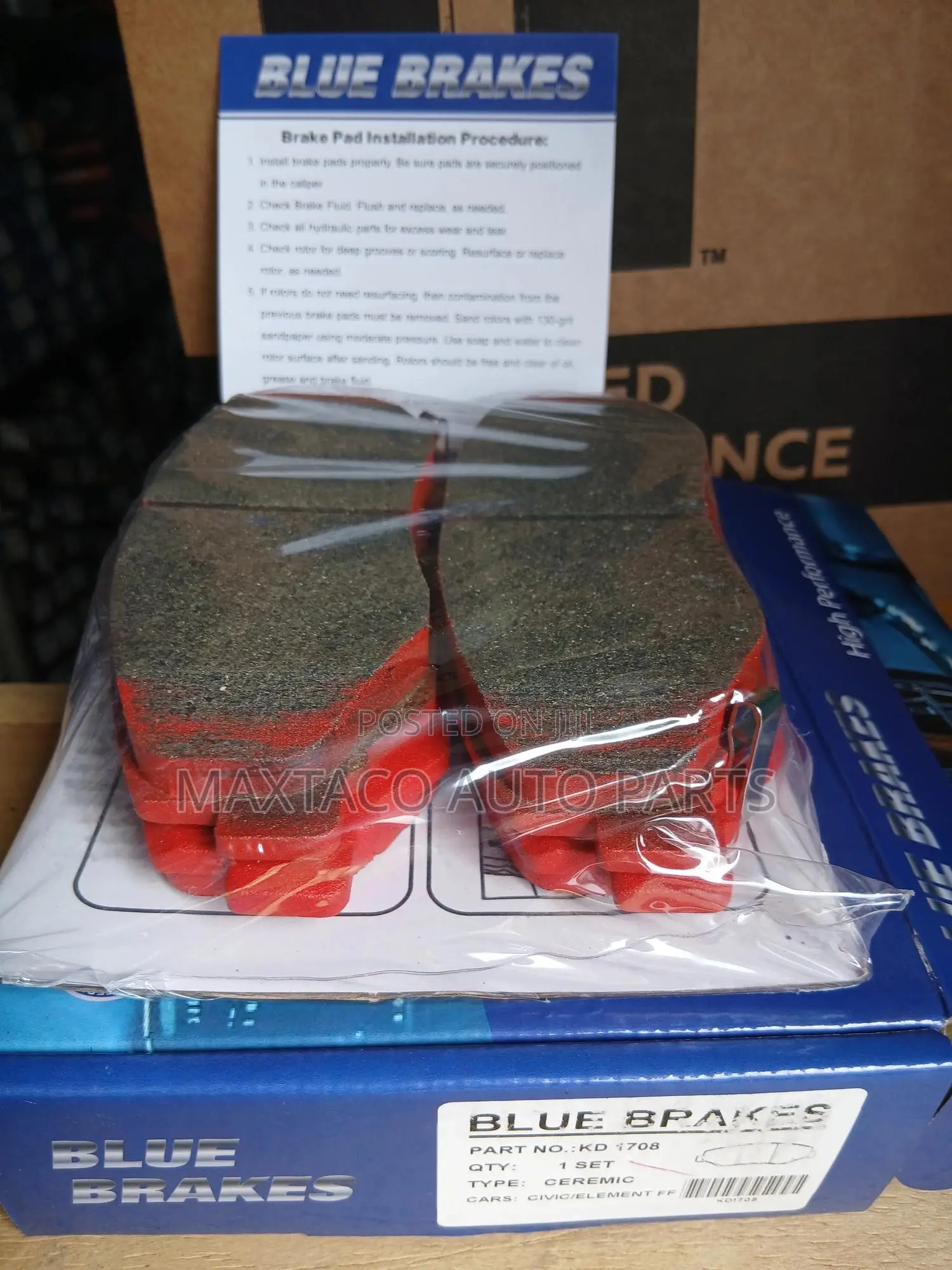 Blue Brakes Kd1708 Ceramic Brake Pad-Front for Honda Civic