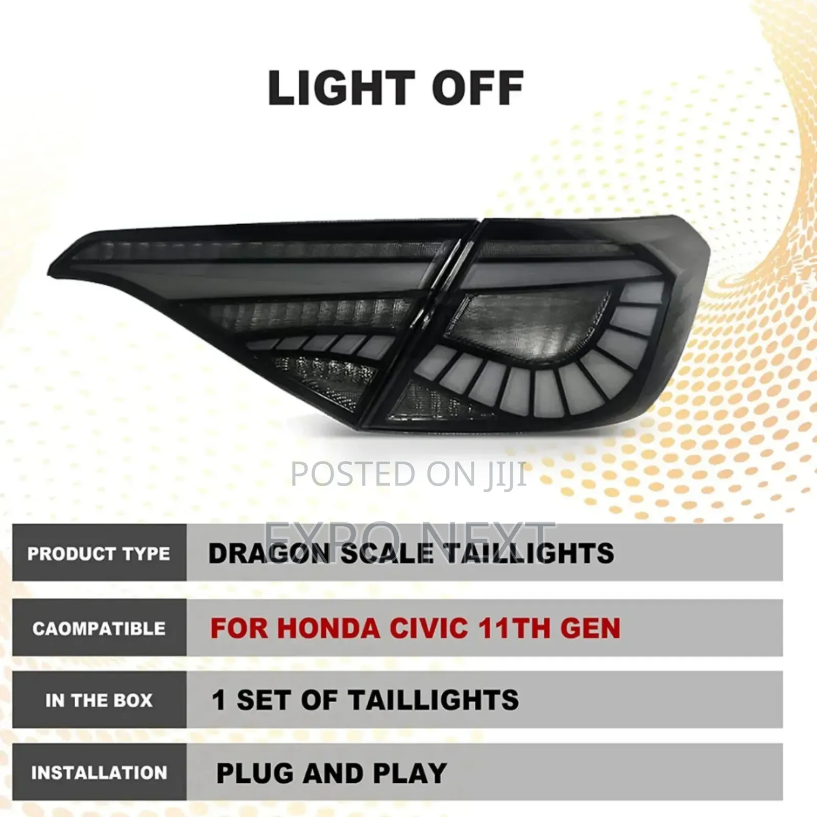 Led Tail Lights For Honda Civic 2022-2023 Smoked/White