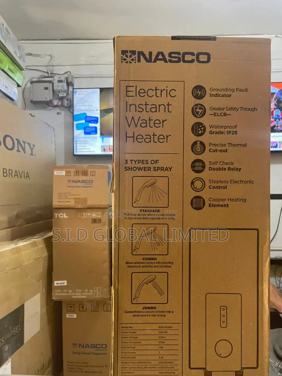 Nasco 4500 Watts Sapphire Enamel Tank Instant Water Heater