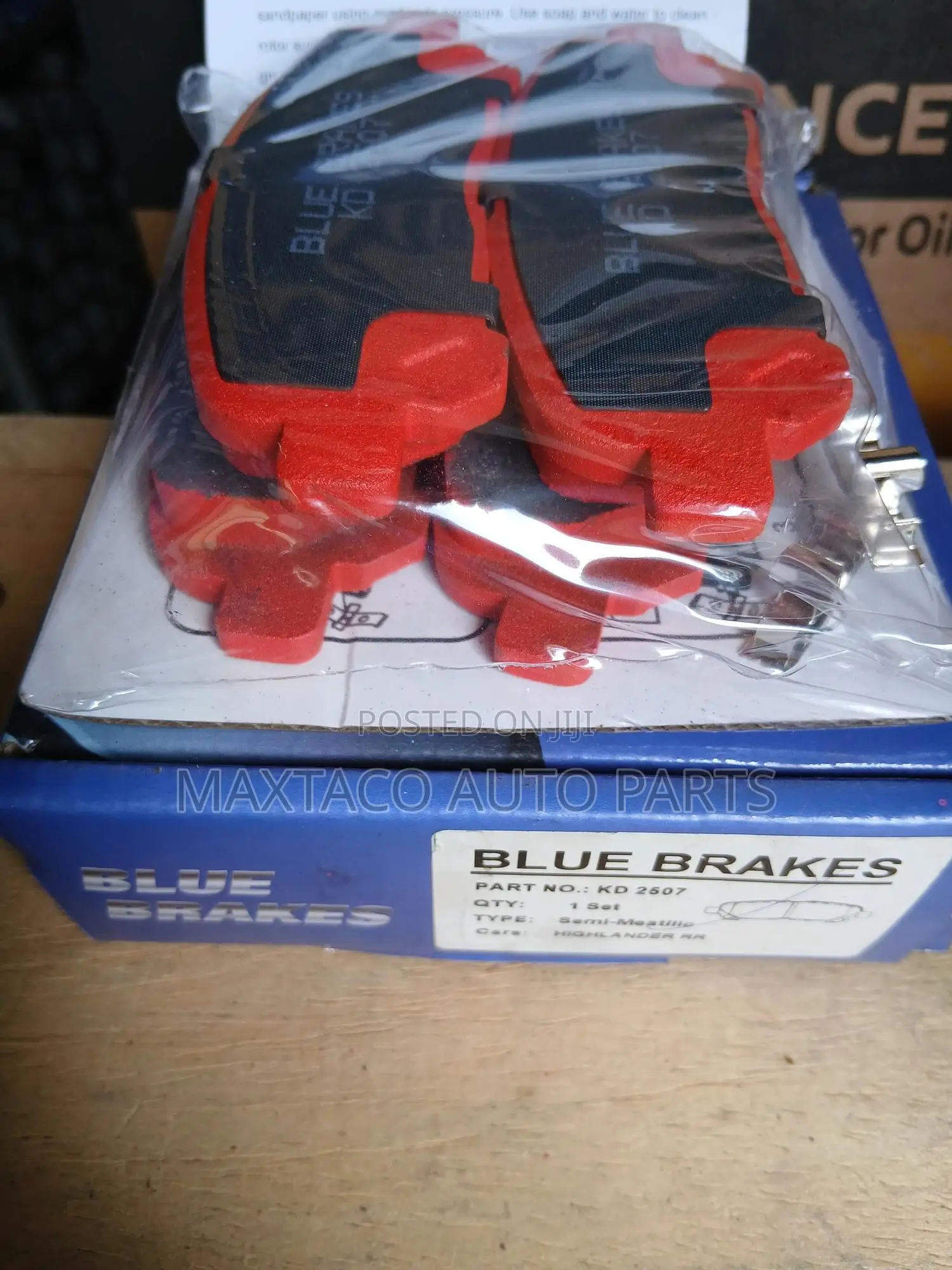 Blue Brakes Kd2507 Brake Pad Back for Toyota Highlander