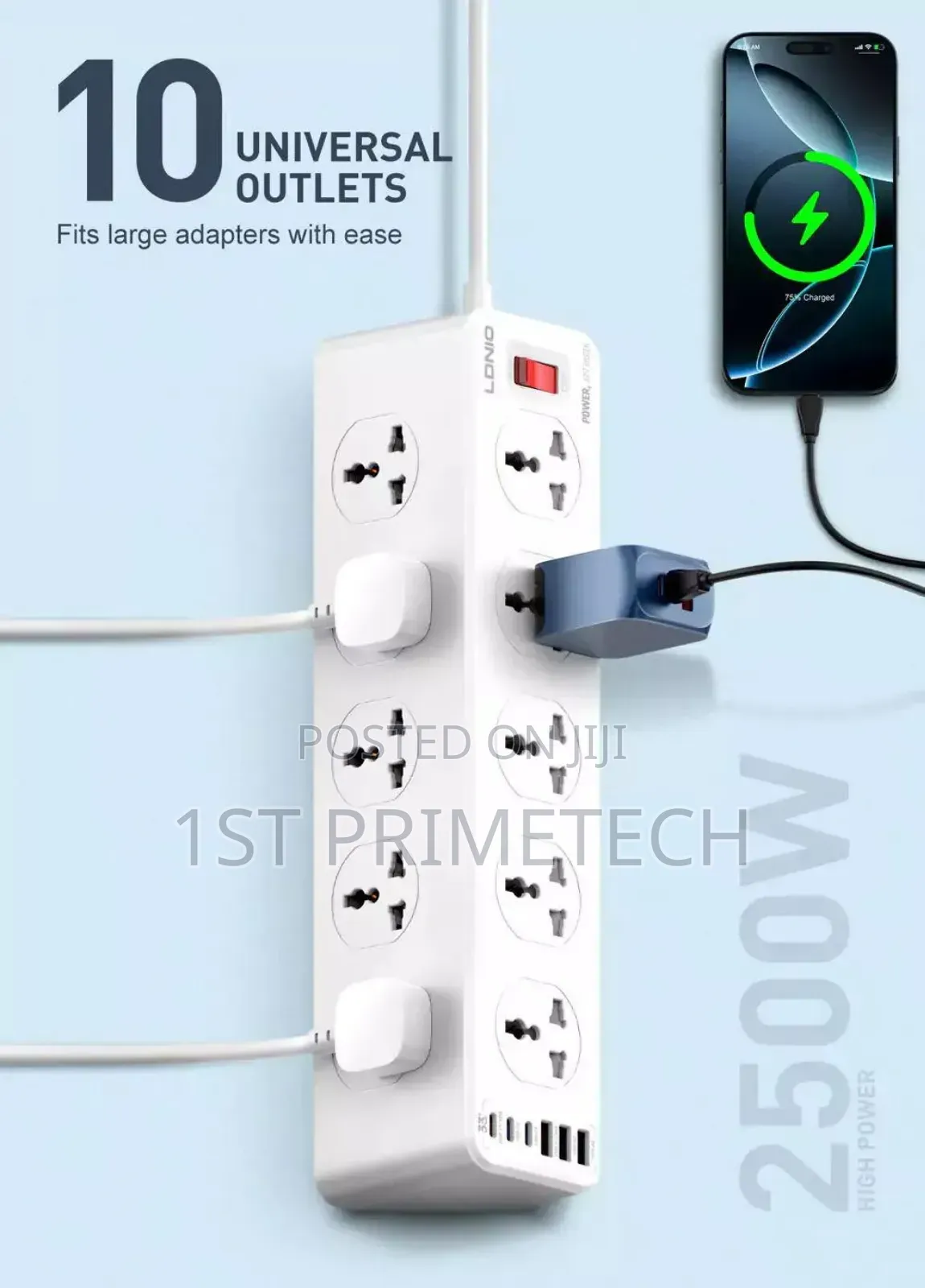Ldnio New 10 Socket/3 Type A/3 Type C Extension Board