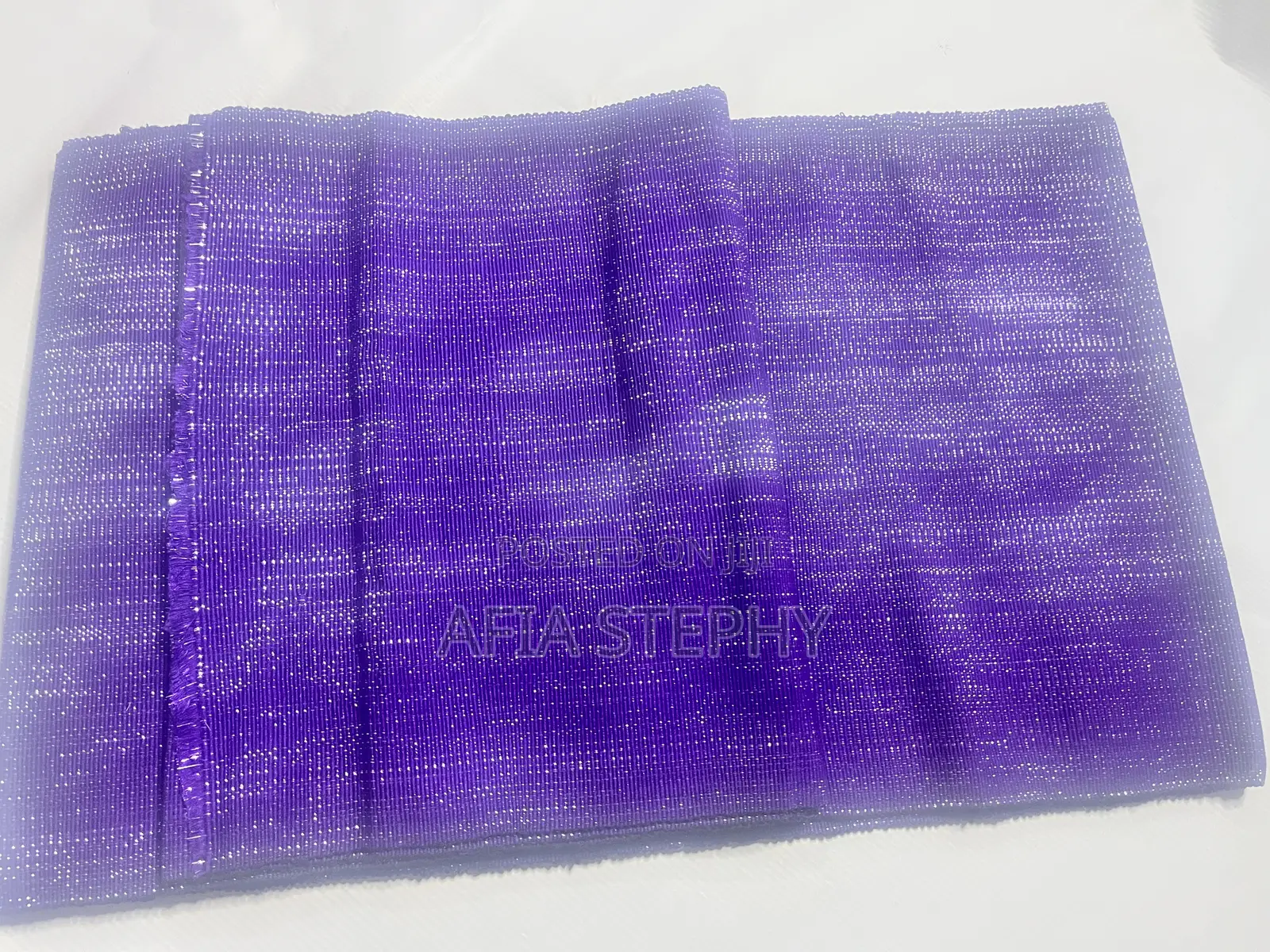 2yards Purple Shimmer Material Kente Available